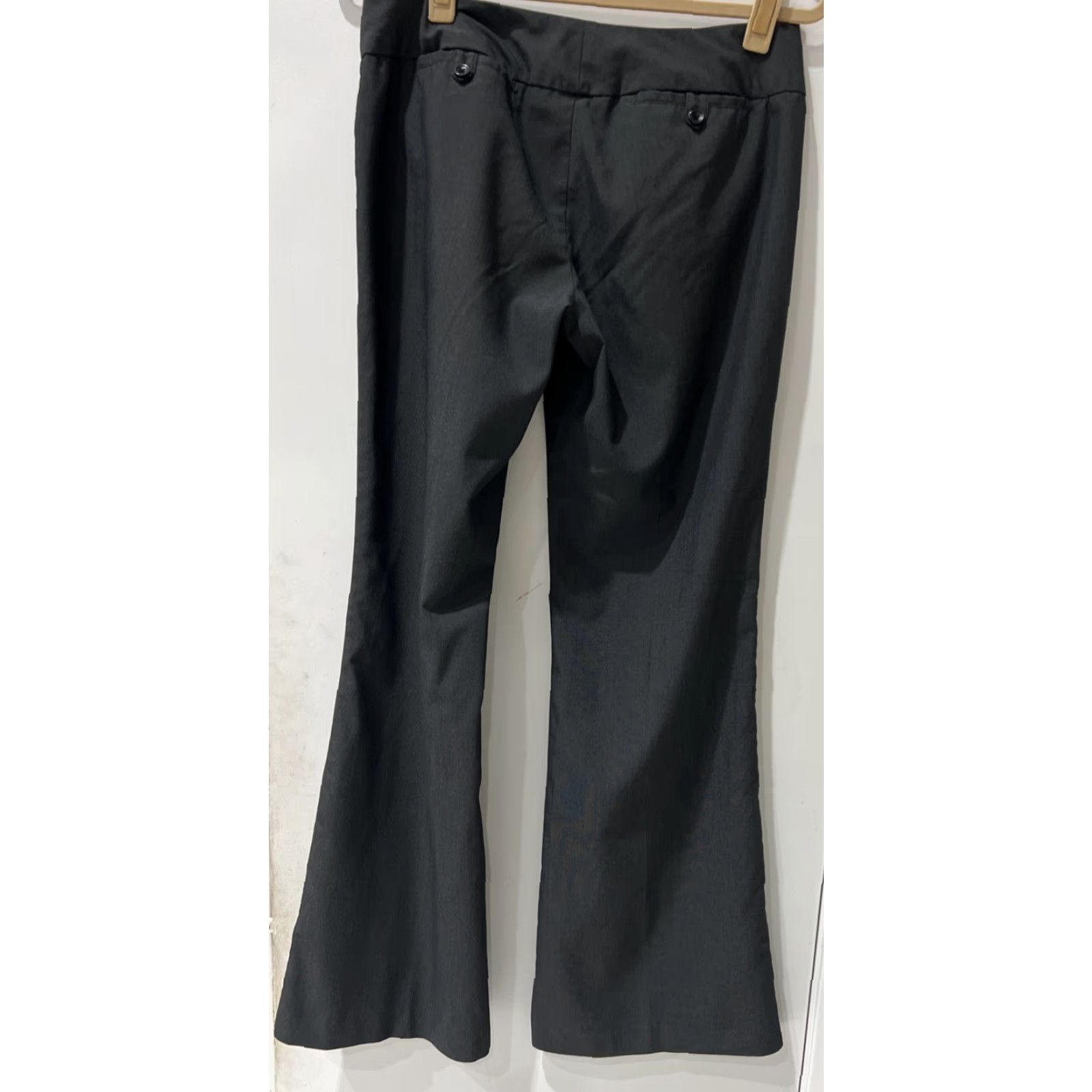 Express EUC Express Design Studio Publicist Stretch Dark Gray Pants Size 8 Womens Regular Flare Leg Wide Waistband Black Gray Style Tight Tweed Size 30" / US 8 / IT 44 - 2 Thumbnail