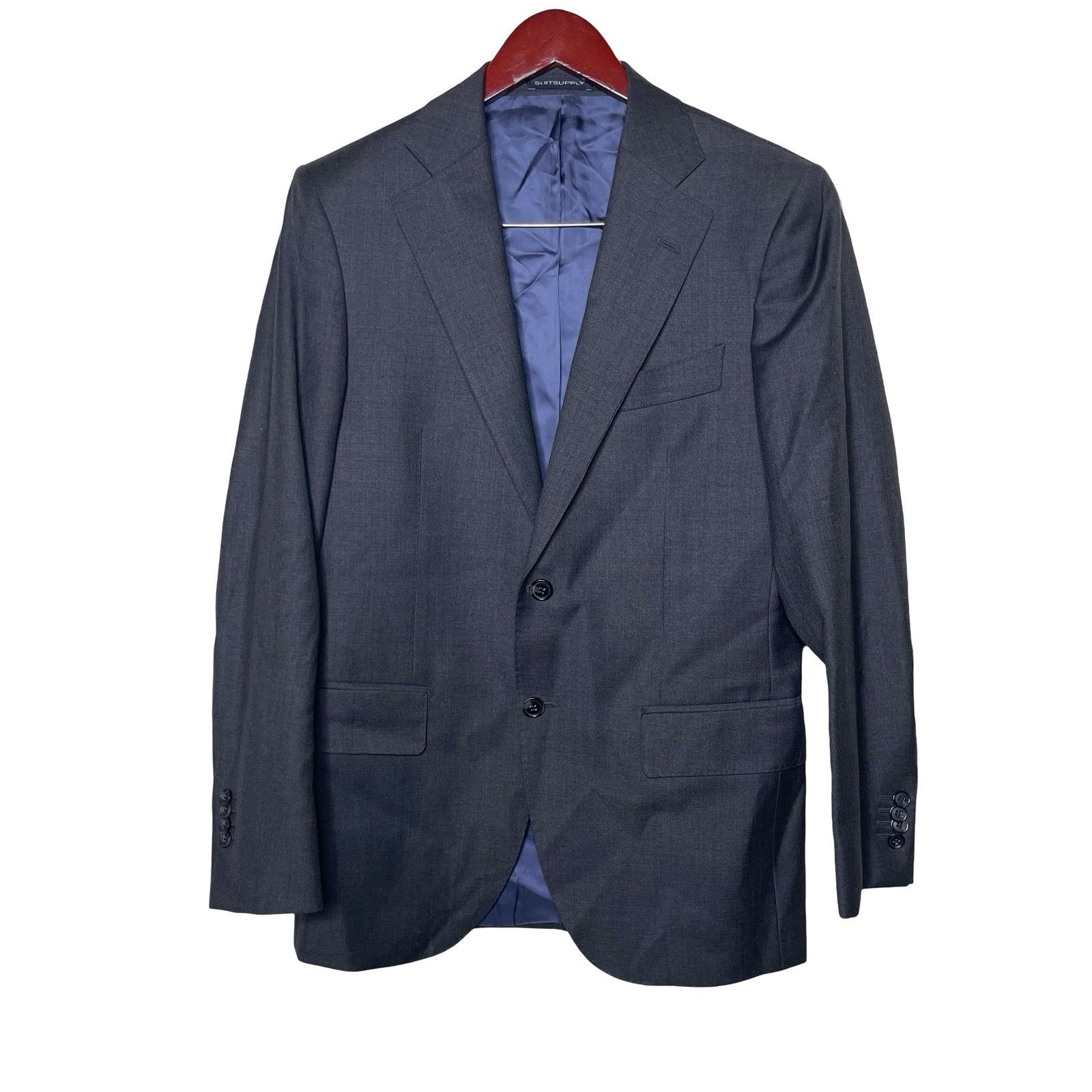 Suitsupply Suitsupply Grey Tailored Fit Lazio Suit Jacket Wool US 38 Size 38R - 1 Thumbnail