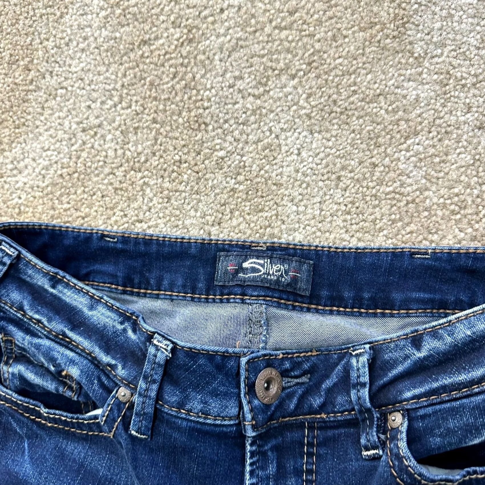 Silver Jeans Co. Silver Jeans Suki Skinny Jeans Women's 30x25 Blue Denim Stretch Slim 5-Pocket - Regular Size Type: Jeans Size 30" / US 8 / IT 44 - 3 Thumbnail