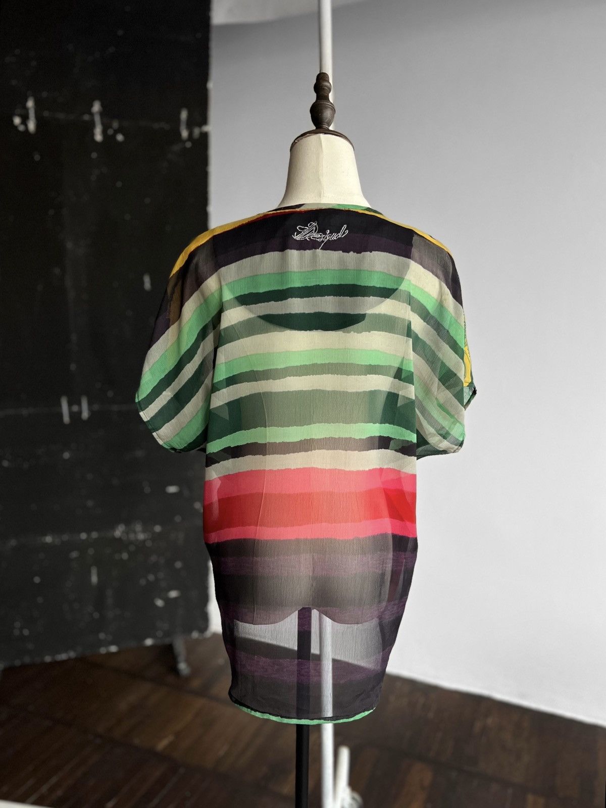 Designer × Desigual Desigual Womens Multicolor Striped Bohemian Lined Blouse Top Size XL / US 12-14 / IT 48-50 - 3 Thumbnail