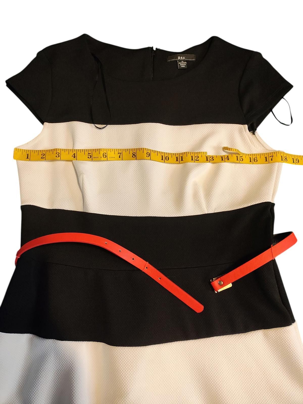 Other R & K Originals Women's Striped Midi Dress w Cap Sleeve/Belt Size L / US 10 / IT 46 - 7 Thumbnail
