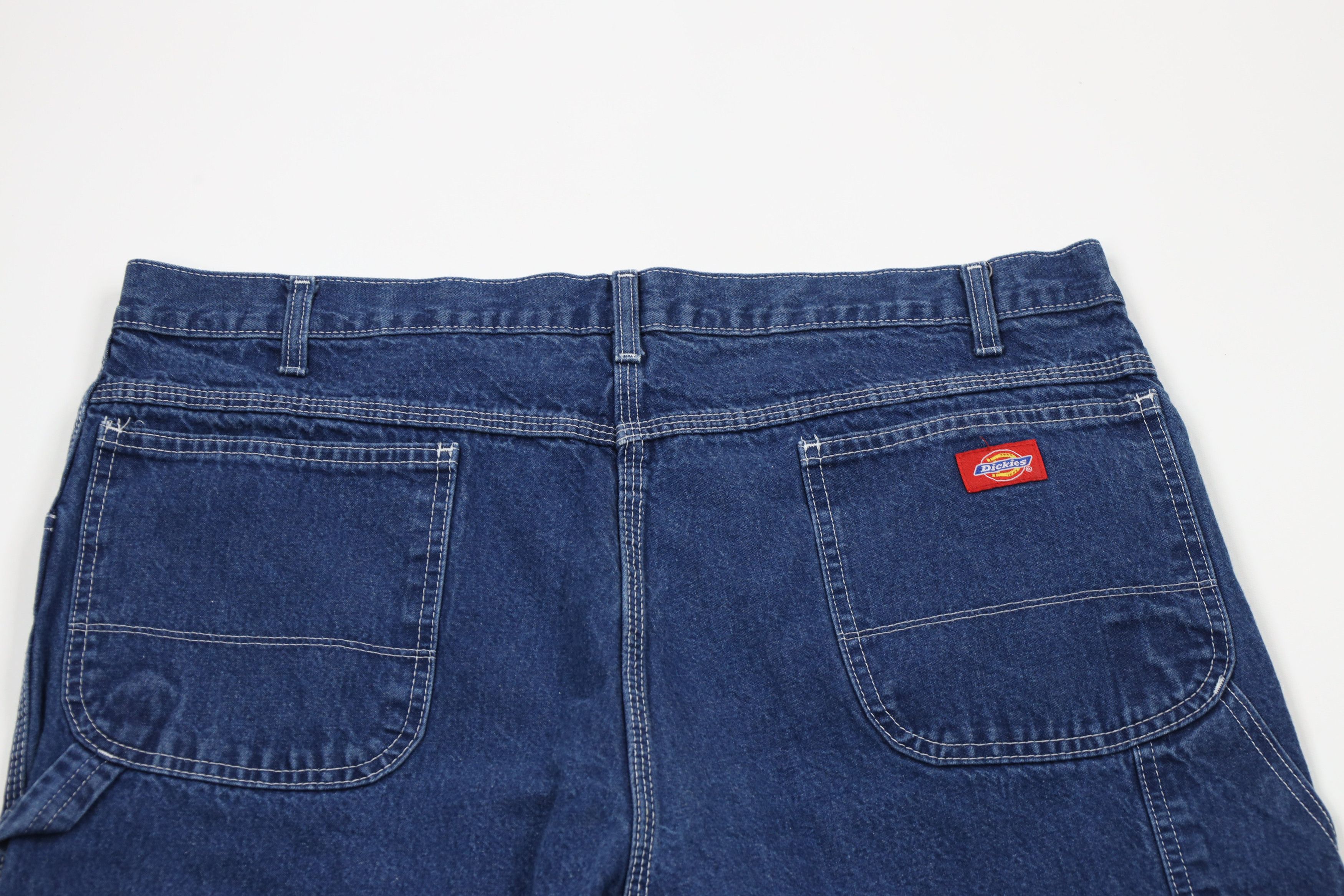 Dickies × Vintage Vintage 90s Dickies Spell Out Wide Leg Dungaree Denim Jeans Size US 40 / EU 56 - 10 Thumbnail