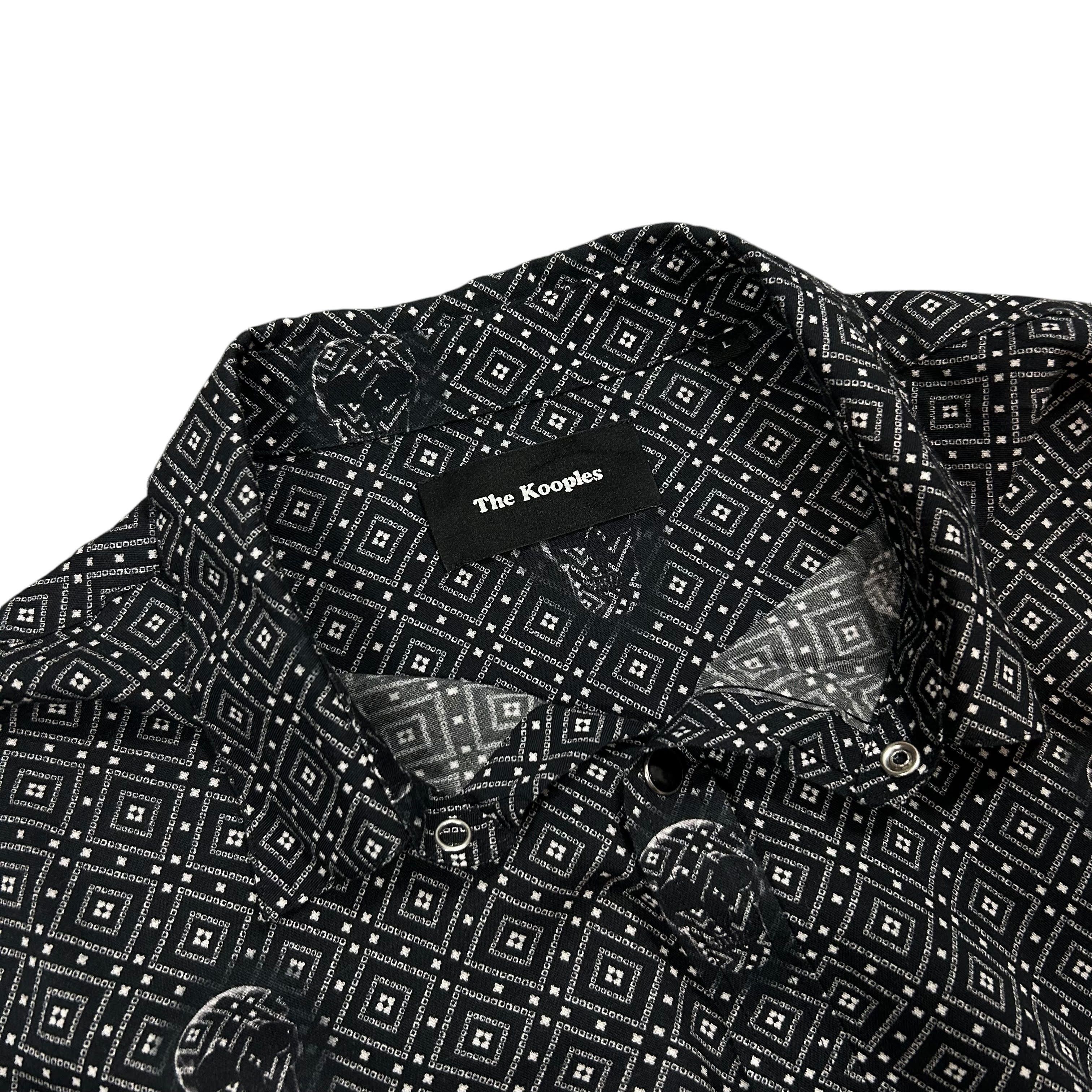 The Kooples The Kooples Black Viscose Skull Pattern Shirt Men's Size L Size US L / EU 52-54 / 3 - 3 Thumbnail