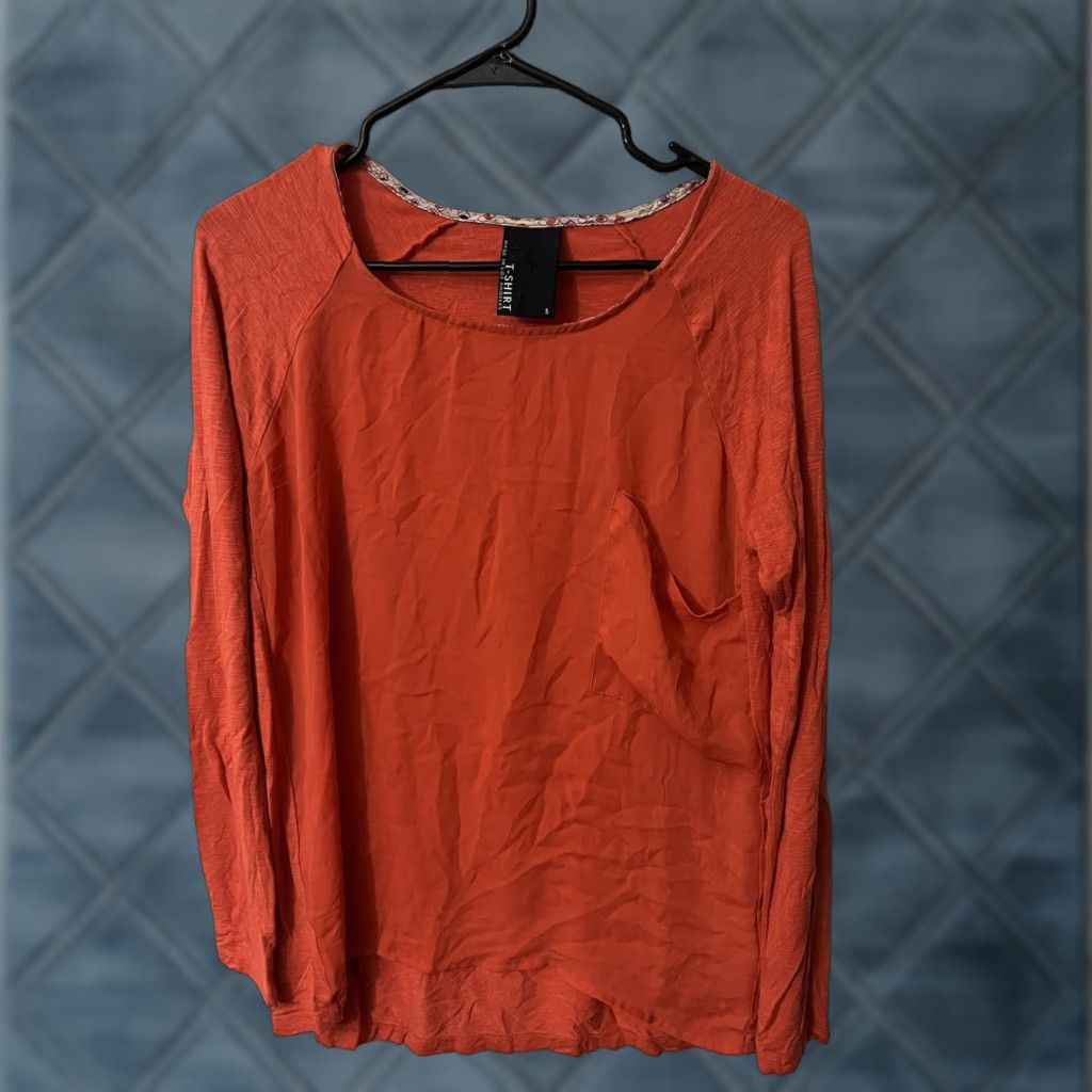 Vintage DOLAN Los Angeles Orange Sheer Long Sleeve T-Shirt Women Small Fall Angel Size S / US 4 / IT 40 - 1 Thumbnail