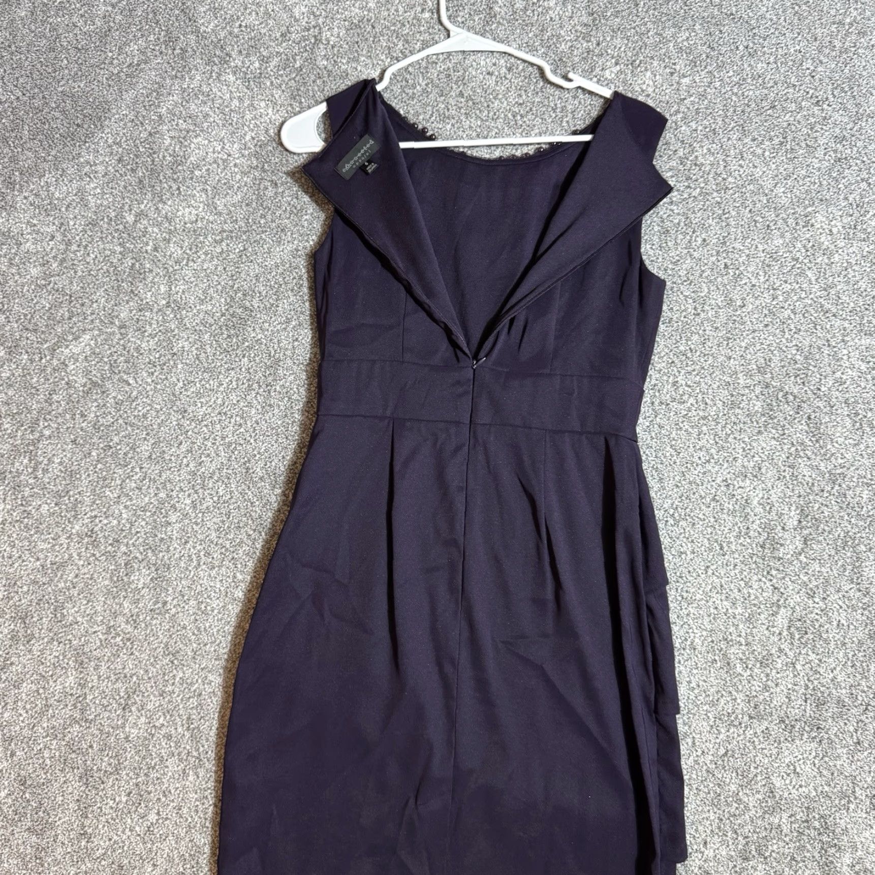 Vintage Connected Sheath Dress Size 6 Womens Purple Beaded Tiered Knee Length Sleeveless Round Neck Zip Party/Cocktail Vintage No Size M / US 6-8 / IT 42-44 - 6 Thumbnail