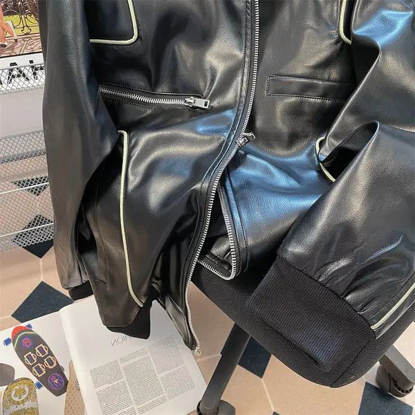 Vintage Kokubu x Chiba Sporty Racing Style Black PU Leather Jacket Size US M / EU 48-50 / 2 - 8 Thumbnail
