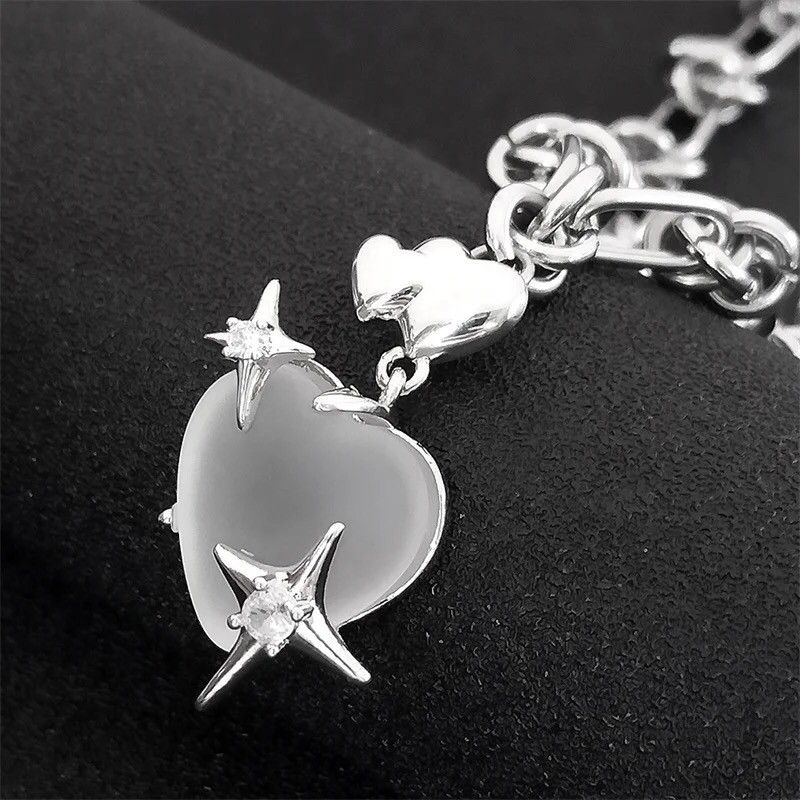 Japanese Brand Crystal Star Heart Pendant Necklace Size ONE SIZE - 1 Thumbnail