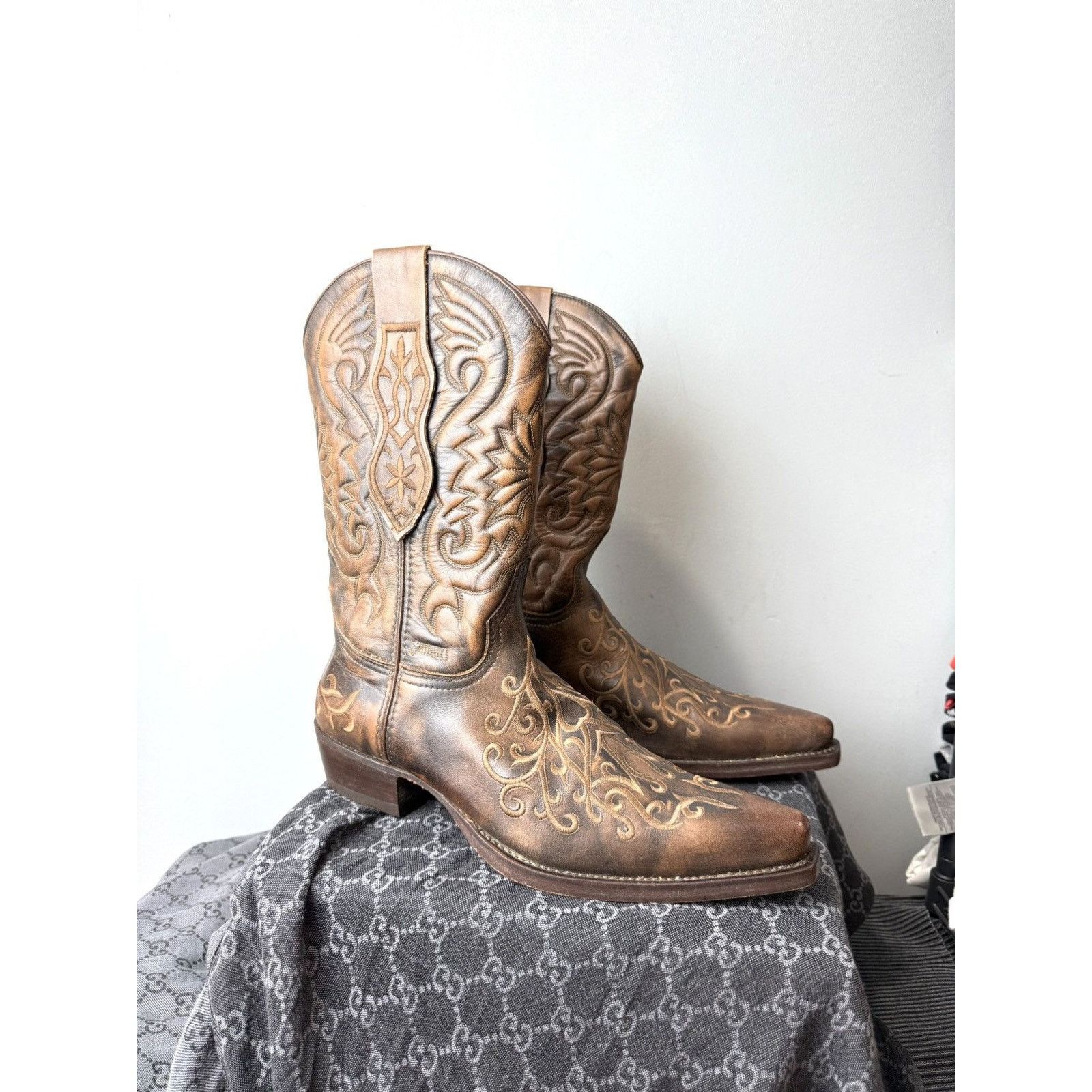 Sancho Boots 💥Rare! Vintage Sancho Western Leather Cowboy Boots Size US 9 / EU 42 - 1 Thumbnail