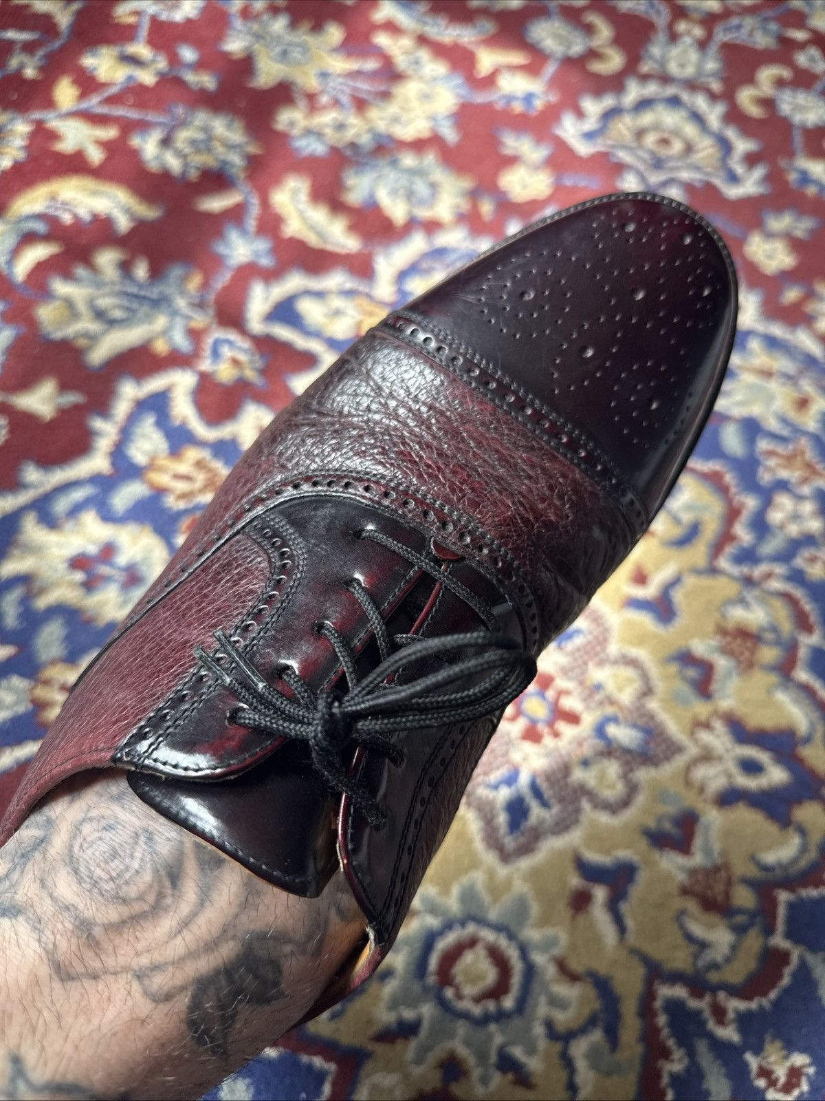 Florsheim Florsheim Oxford Dress Shoes 10.5 D Vintage Spain Burgundy Size US 10.5 / EU 43-44 - 10 Thumbnail