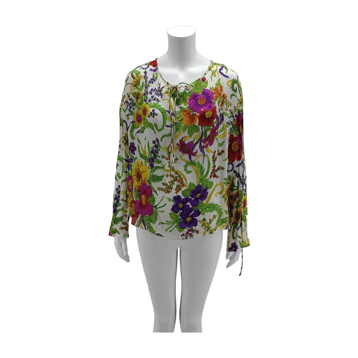 Balenciaga Balenciaga Floral Silk Blend Long Sleeve Blouse Size 38 Size S / US 4 / IT 40 - 1 Thumbnail