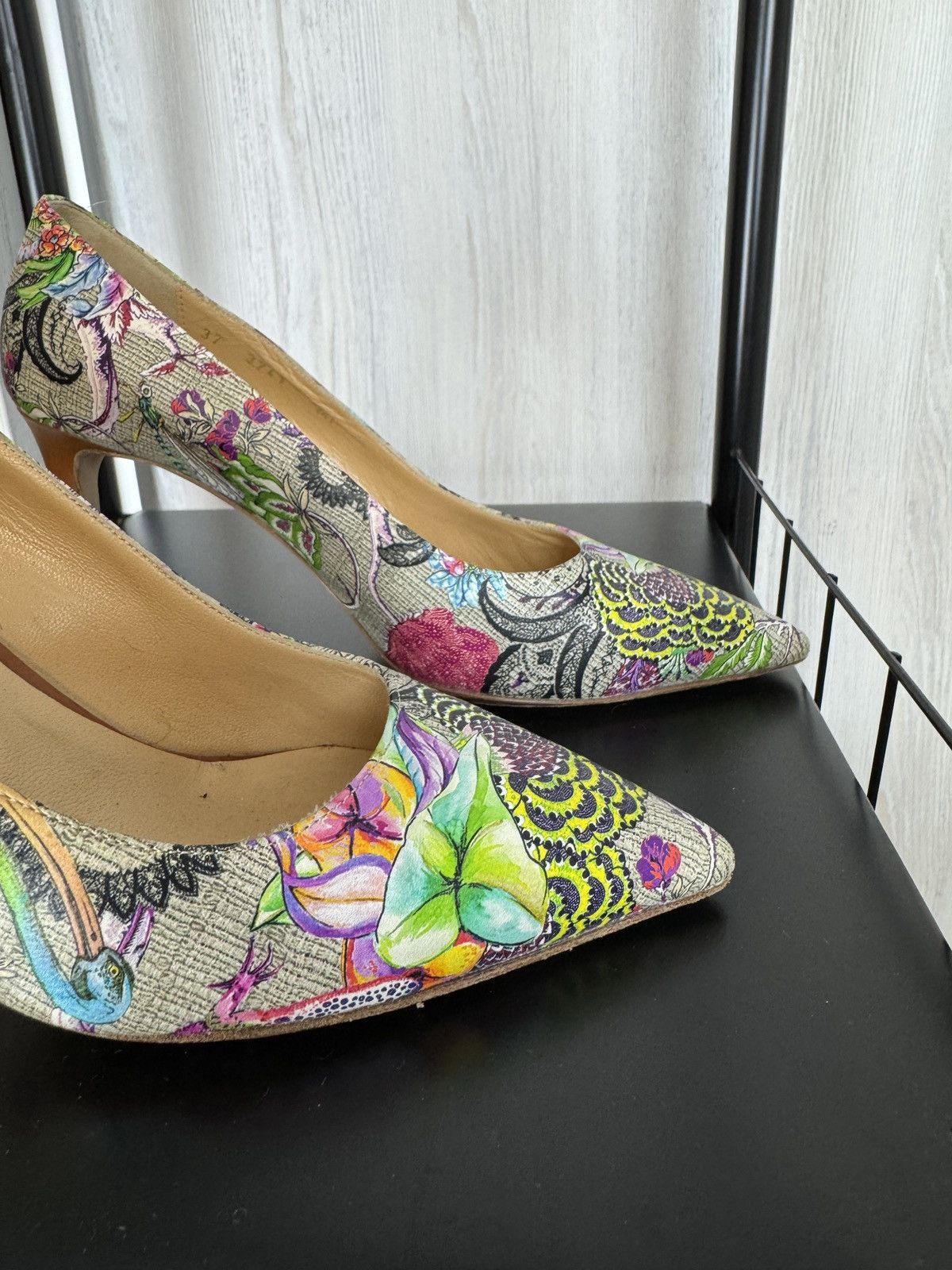 Etro ETRO made in Italy flower floral pattern multicolor heels Size US 7 / IT 37 - 5 Thumbnail