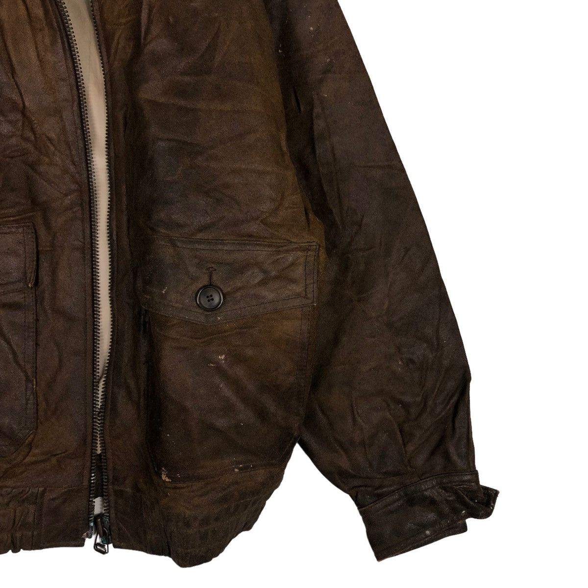 Japanese Brand 🔥Vintage Fly Genuine Leather Jacket Amcruis American Ship Size US M / EU 48-50 / 2 - 5 Thumbnail