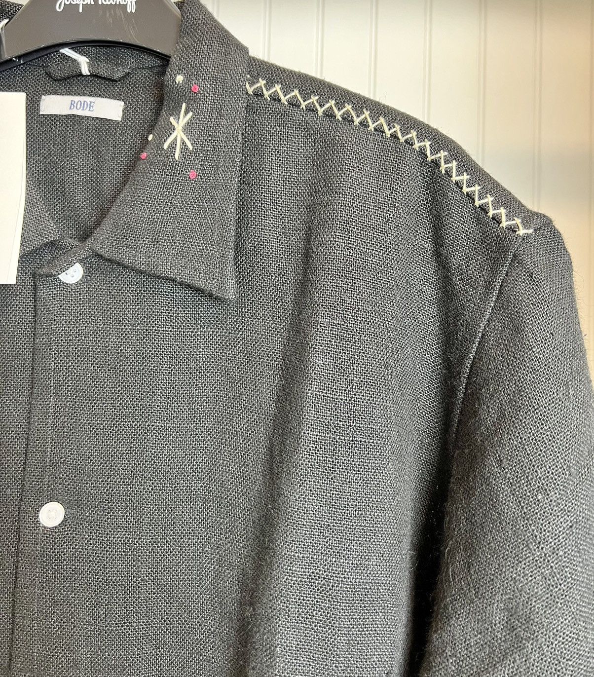 Bode New 1 of 1 Bengali Embroidered Indian Linen Black Shirt L/XL Size US L / EU 52-54 / 3 - 4 Thumbnail