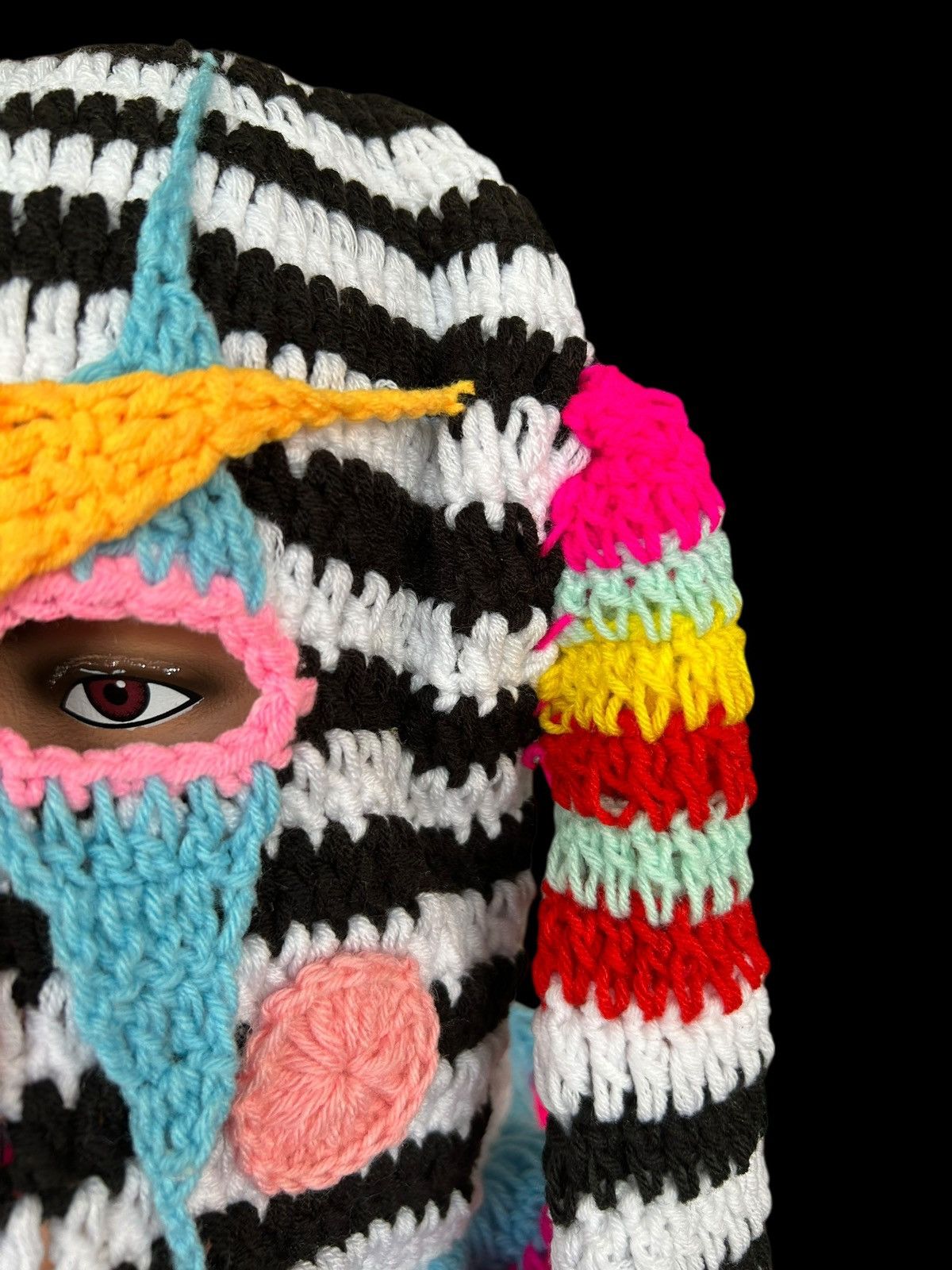 Japanese Brand × Kapital × Vintage Very Rare Crochet Knitted Handmade Balaclava Masked Stripe Size ONE SIZE - 9 Thumbnail