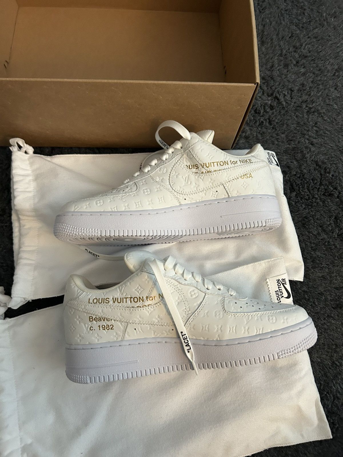 Louis Vuitton Louis Vuitton Nike White Monogram Low Top Air Force 1 Size US 9 / EU 42 - 5 Thumbnail