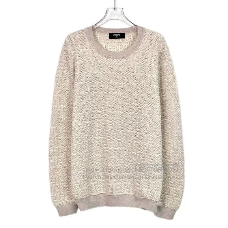 Fendi Fendi Color-Block Logo Letter Full-Print Merino Wool Round Size US M / EU 48-50 / 2 - 1 Thumbnail