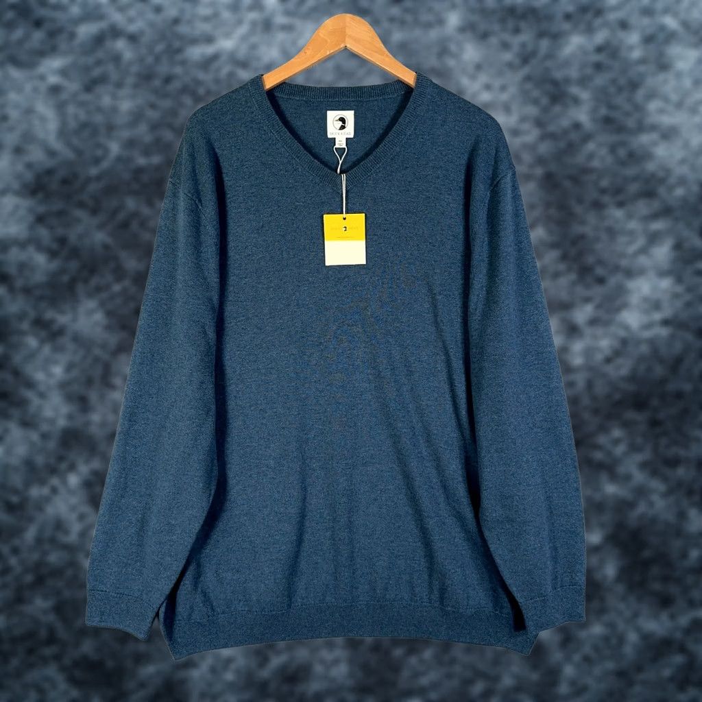 Vintage Duck Head Men Sweater XL Blue Crew Neck Pullover Wool Cotton All Seasons Knit Casual 2XL Pullover Size US XXL / EU 58 / 5 - 1 Thumbnail