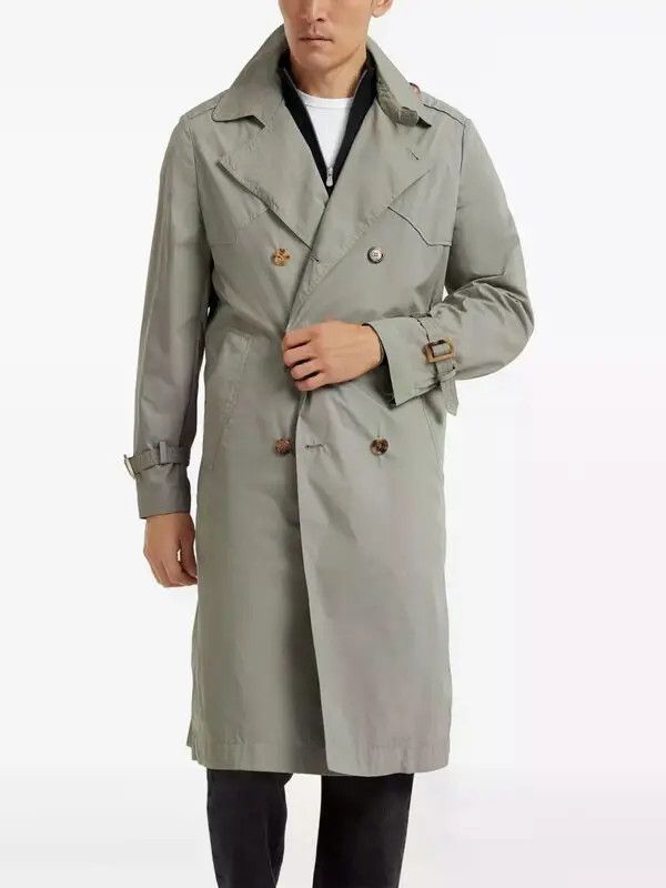 Brunello Cucinelli o1y0526 Trench Coat in Sage Green Size US S / EU 44-46 / 1 - 3 Thumbnail