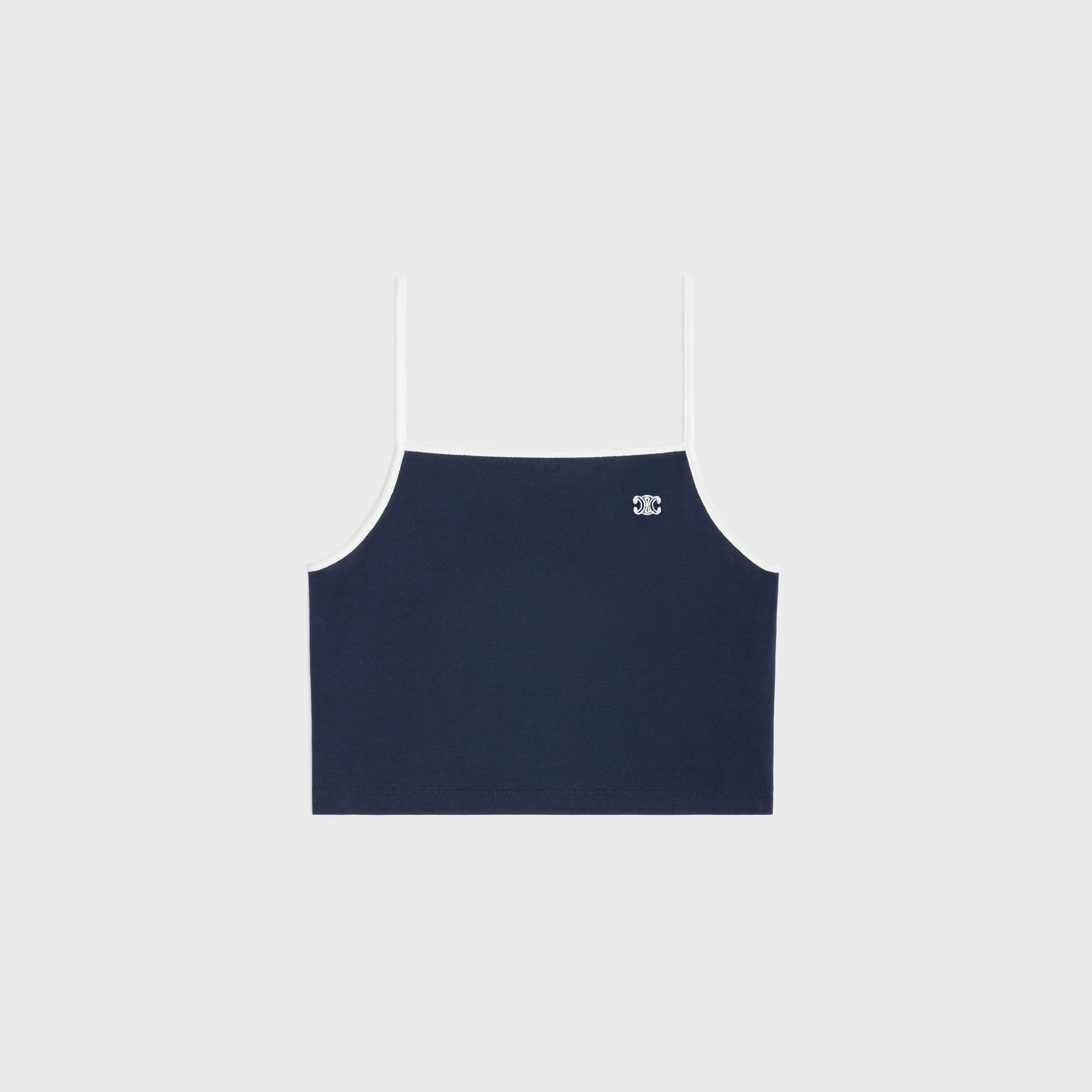 triomphe tank top in cotton jersey navy