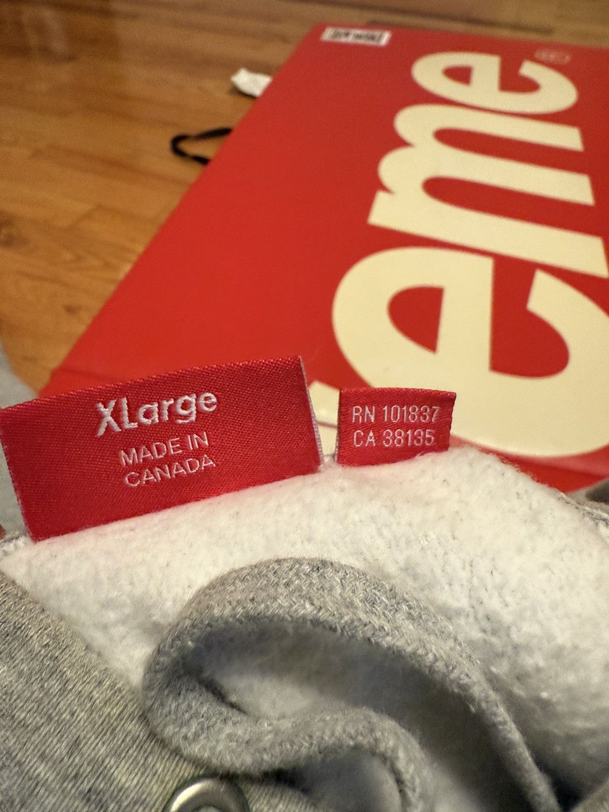 Supreme FW17 Supreme Box Logo Hooded Sweatshirt Grey Orange XL Size US XL / EU 56 / 4 - 9 Thumbnail