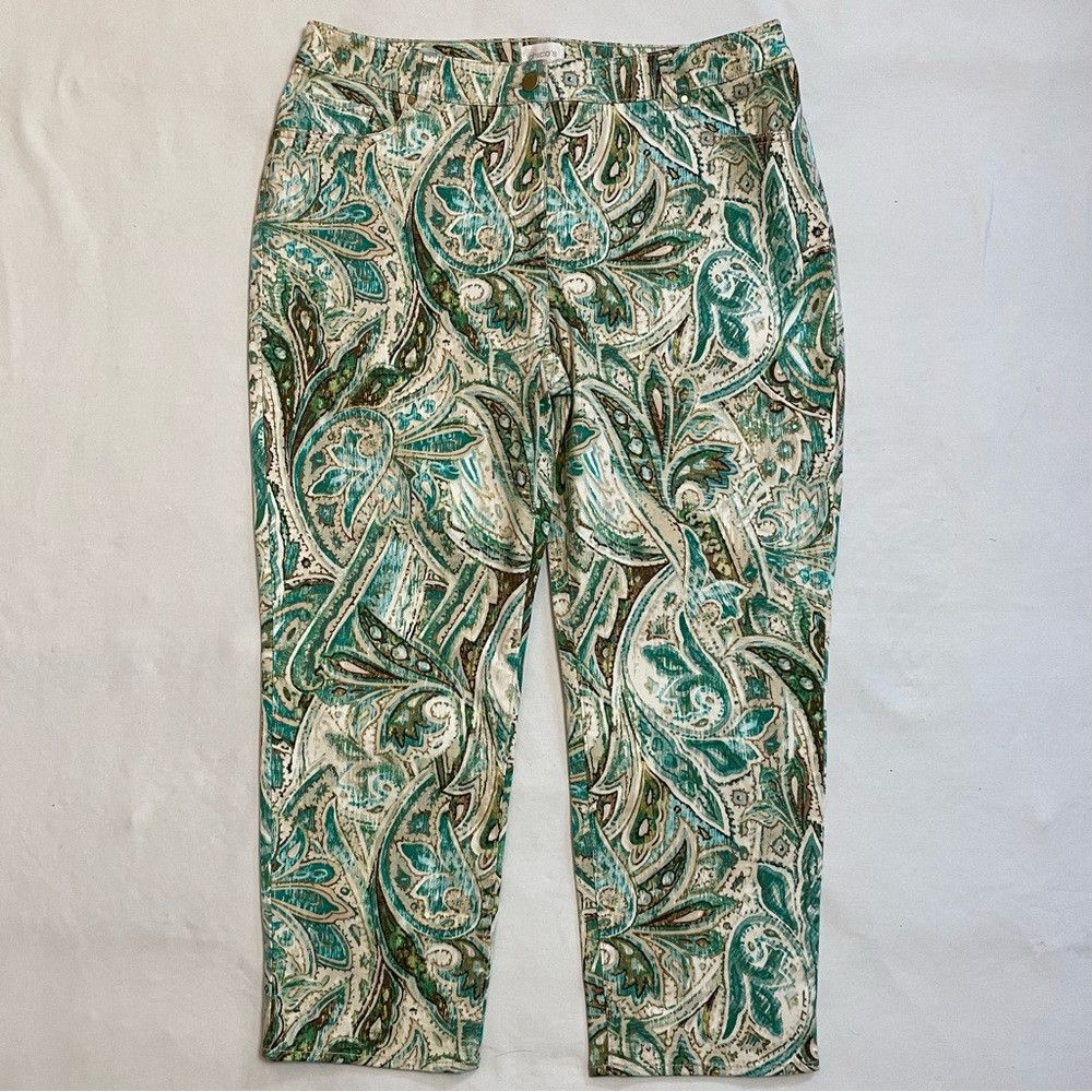 Chicos Chico's Exotic Paisley Skimmer Pants Size 2.5 US L Size 36" / US 14 / IT 50 - 3 Thumbnail
