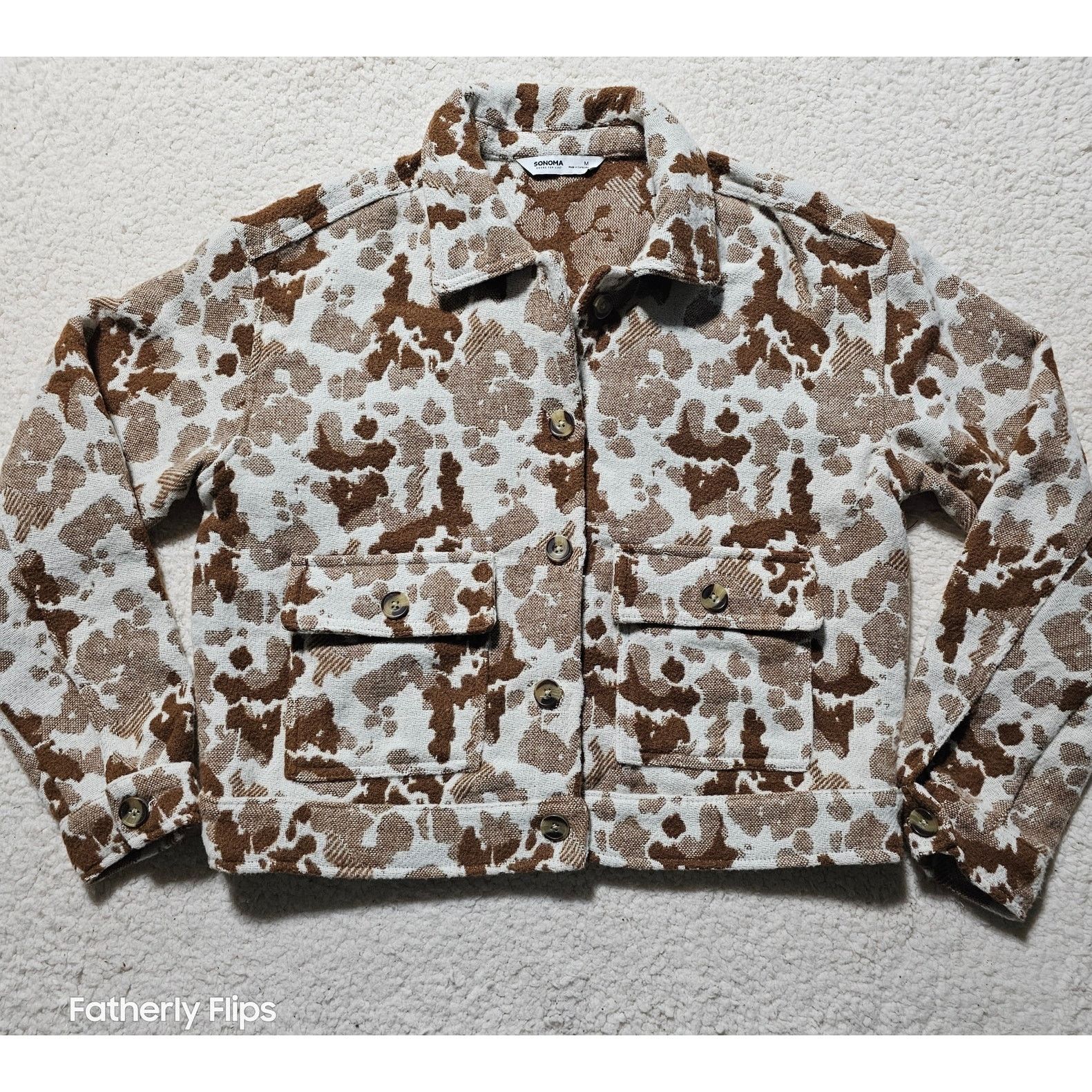 Sonoma Sonoma Cow Print Shacket Wool Blend Cropped Jacket Medium Size M / US 6-8 / IT 42-44 - 1 Thumbnail