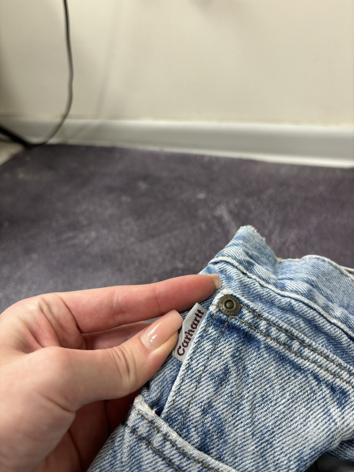 Carhartt Vintage Carhartt 90s Faded Light Blue USA Denim Baggy Jeans Size US 36 / EU 52 - 14 Thumbnail