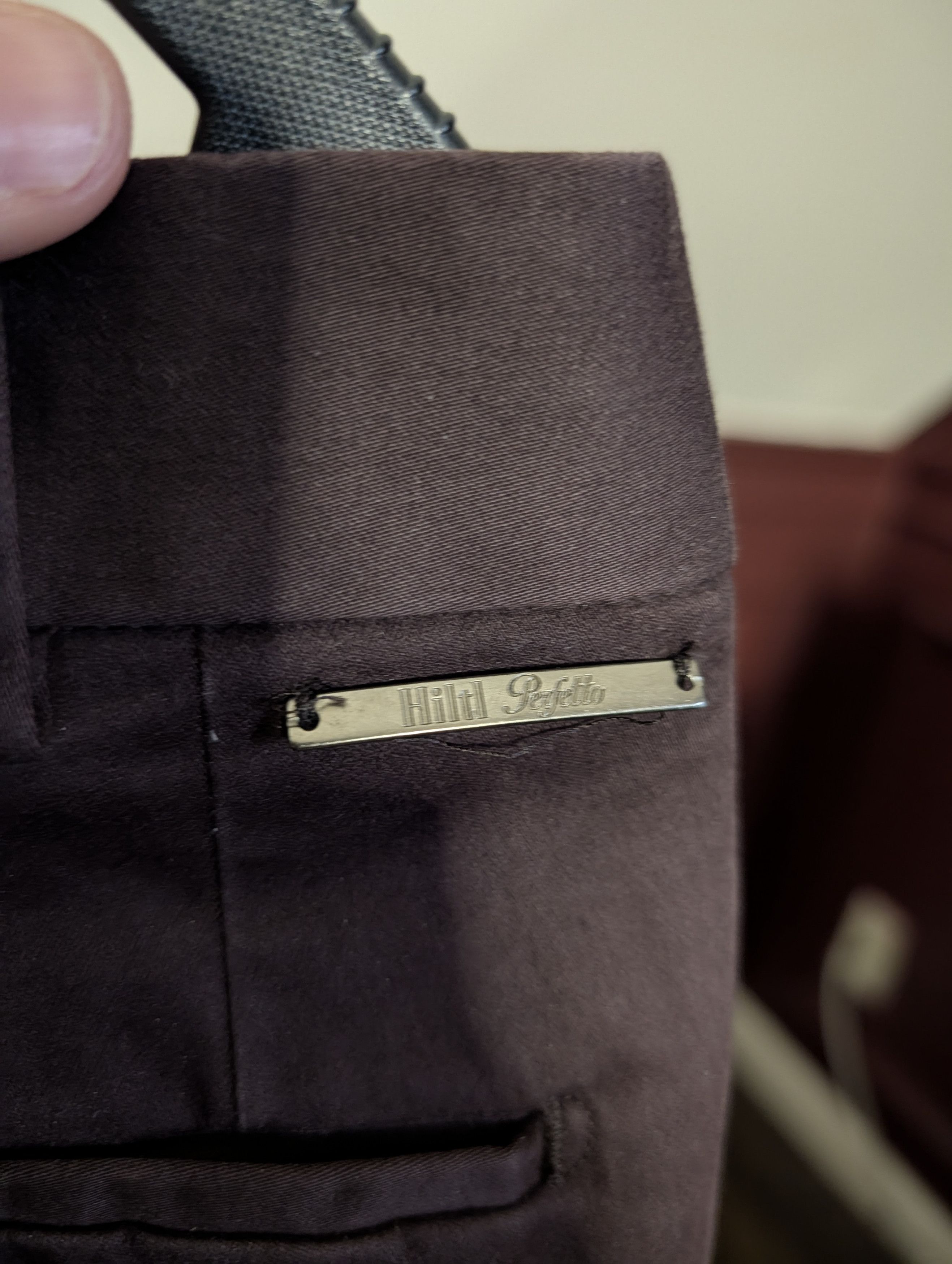 Hiltl Perfetto brown/purple cotton chino pants 34 Size US 34 / EU 50 - 8 Thumbnail