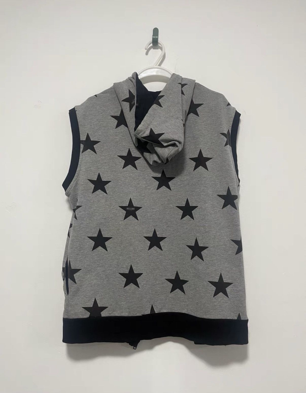 Moschino Moschino All-Over Star Print Sleeveless Zip Hooded Vest Size US L / EU 52-54 / 3 - 2 Thumbnail