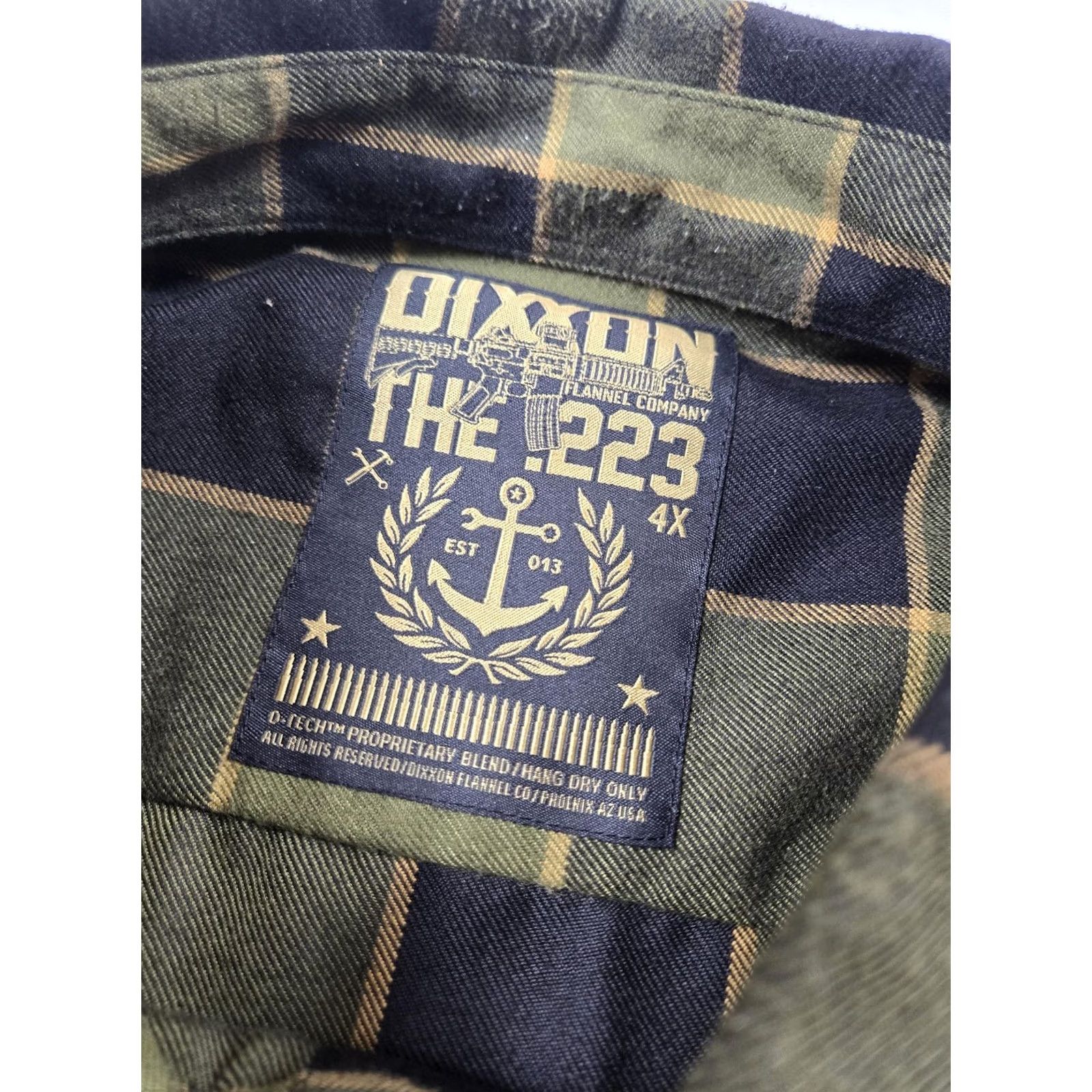 Vintage Dixxon The .223 Flannel Shirt Mens 4XL Green Black Plaid Long Sleeve Button-Up | Polyester | Button Closure | Pockets | 2 Chest Pockets | Mens Size US XXL / EU 58 / 5 - 4 Thumbnail