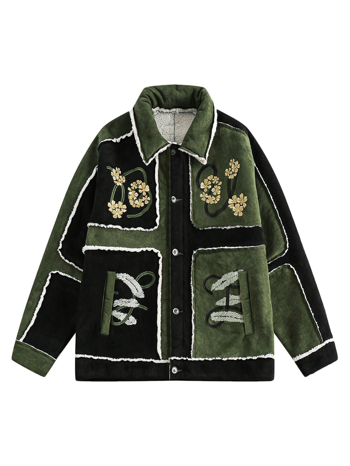 Other Floral Embroidered Suede Fleece Jacket Size US M / EU 48-50 / 2 - 1 Thumbnail