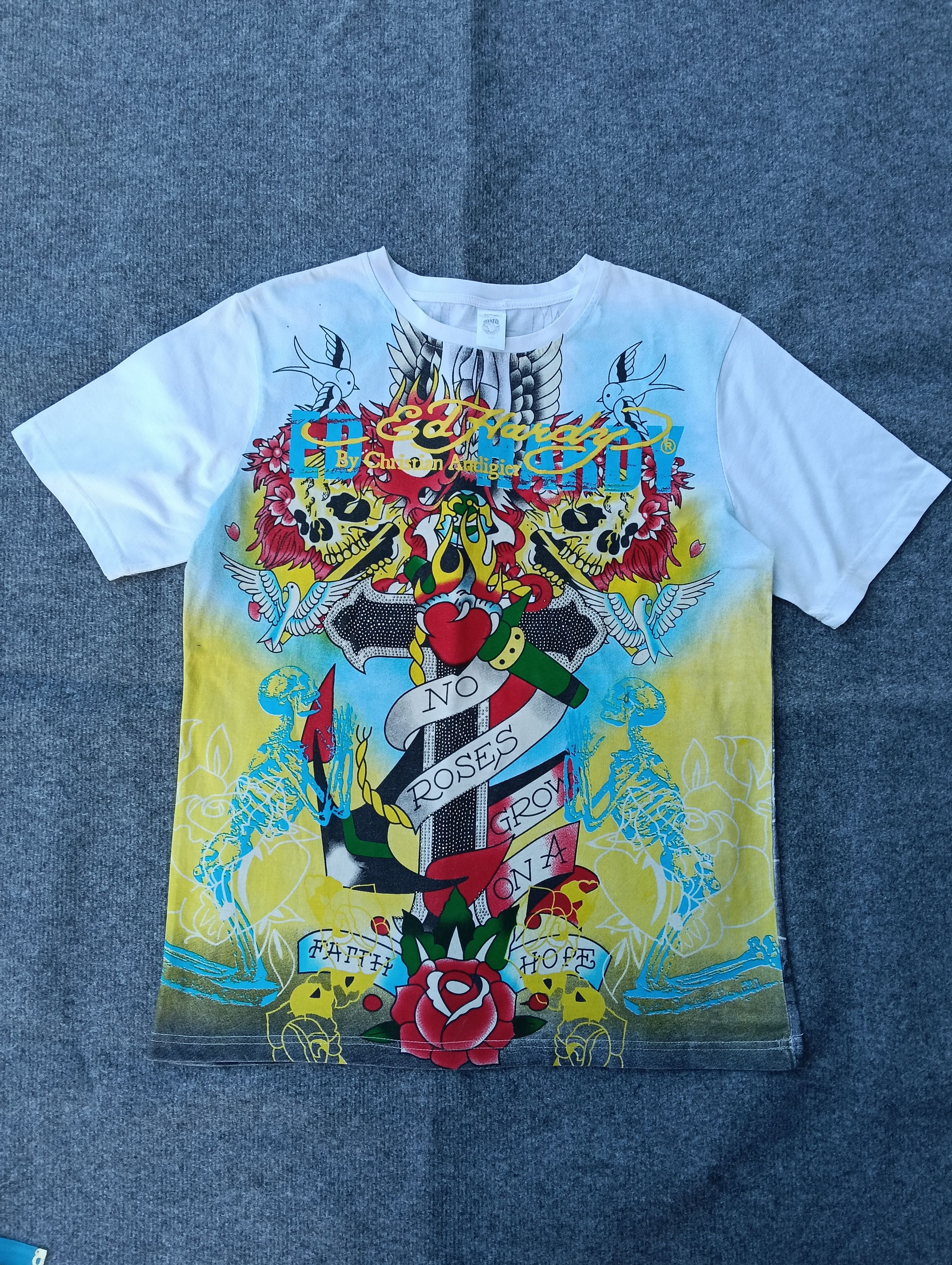 Ed Hardy Ed Hardy " No Roses Grow " Christian Audigier Tee. Size US M / EU 48-50 / 2 - 1 Thumbnail
