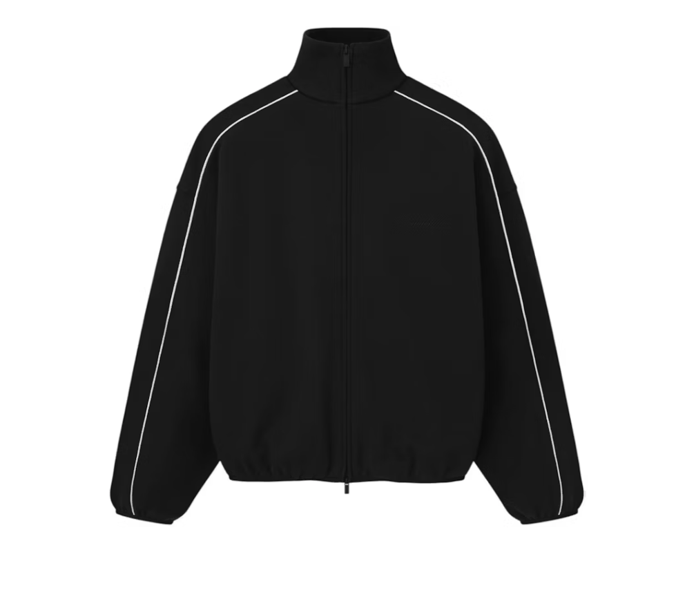 Adidas × Fear of God FOG Essentials Modern Piping Track Jacket Black/White S Size US S / EU 44-46 / 1 - 1 Thumbnail