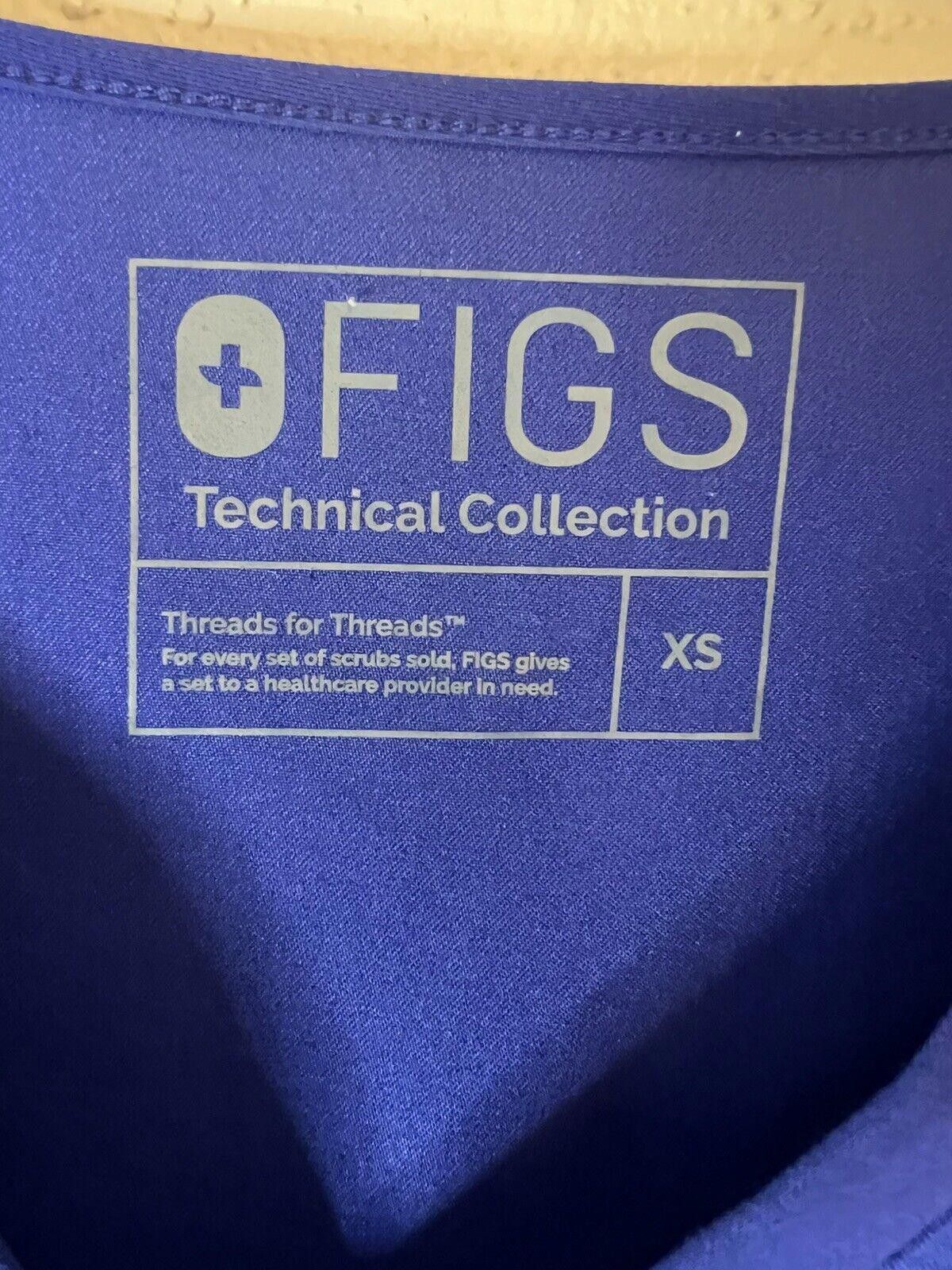 Designer Figs Technical Collection Pocket Medical Scrub Top Blue XS Size ONE SIZE - 3 Thumbnail