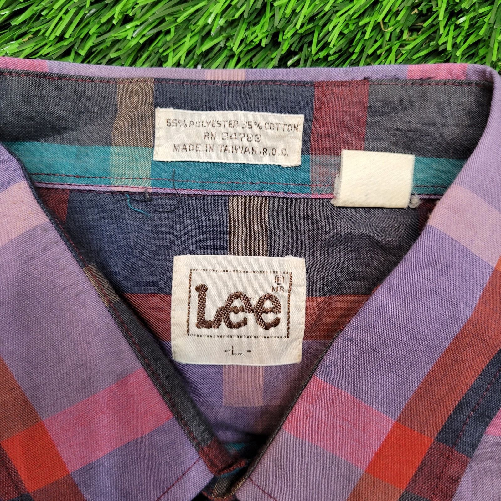 Lee VTG 80s Lee Vibrant Purple Plaid Button Down Shirt L 16.5 Size US L / EU 52-54 / 3 - 4 Thumbnail