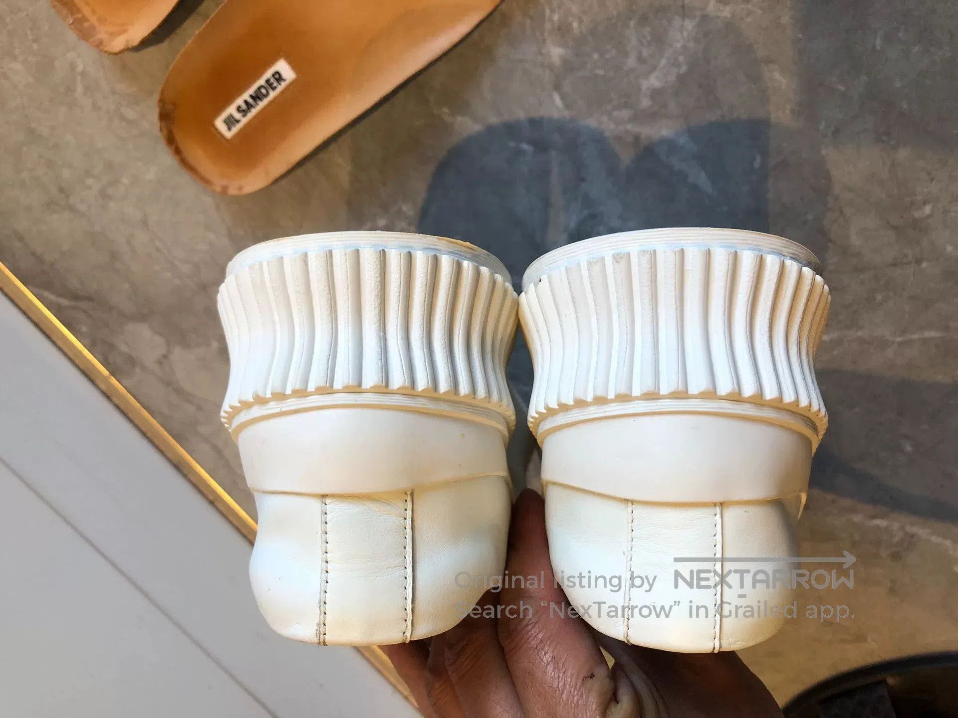 Jil Sander Jil Sander White Leather Slip. Size US 5 / IT 35 - 7 Thumbnail