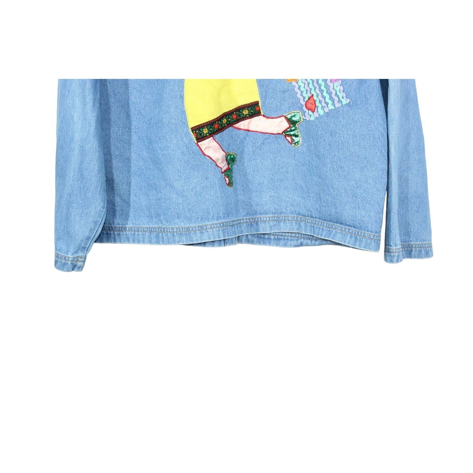 Other Chico's Design Womens Button Front Beaded Denim Jacket Size XS / US 0-2 / IT 36-38 - 6 Thumbnail