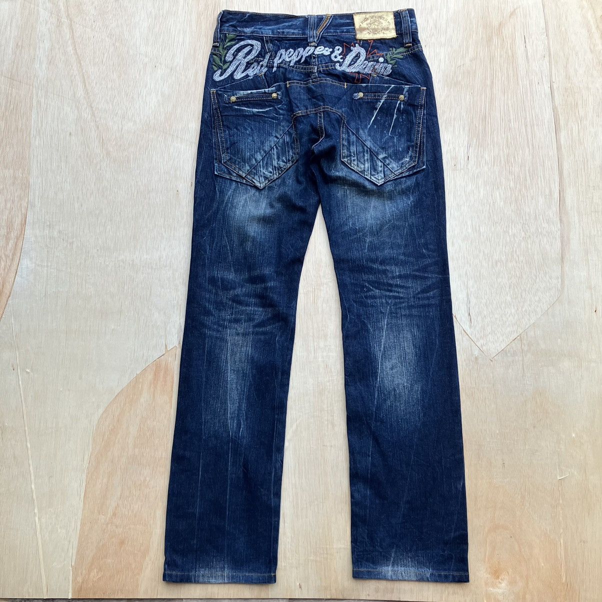 Designer × Vintage RED PEPPER DISTRESSED DENIM UNIQUE POCKET Size US 30 / EU 46 - 1 Thumbnail