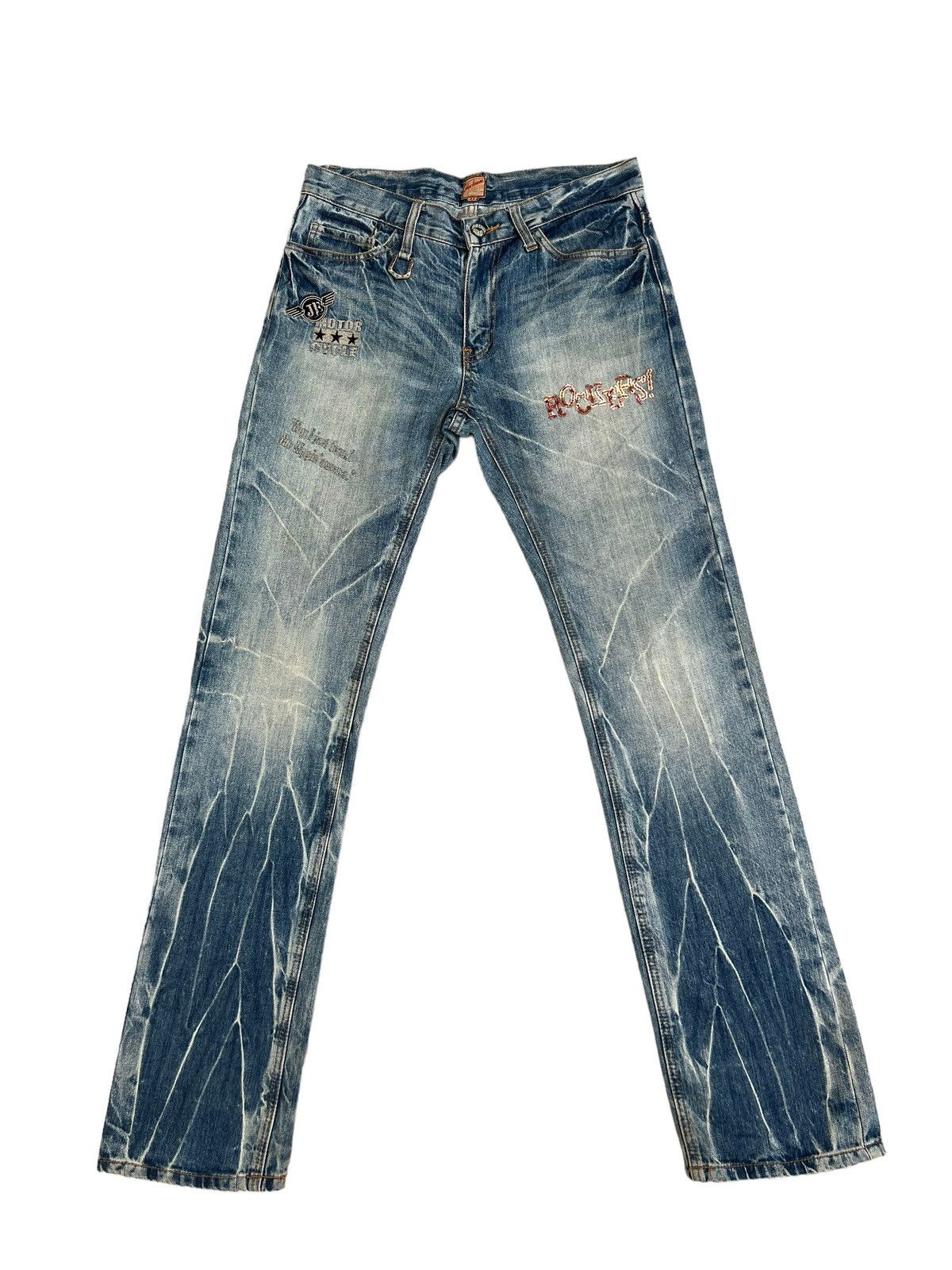JACKROSE Jackrose Bleached Distressed Denim Patches Denim Jeans Size US 31 - 1 Thumbnail