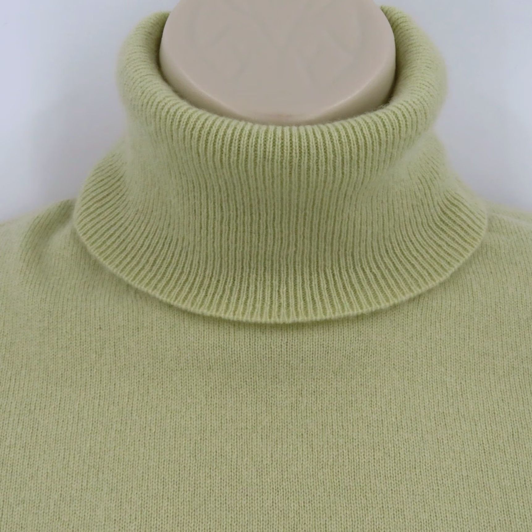 Ann Taylor Ann Taylor Womens Small Cashmere Light Green Yellow Turtleneck Knit Sweater Top Size S / US 4 / IT 40 - 3 Thumbnail
