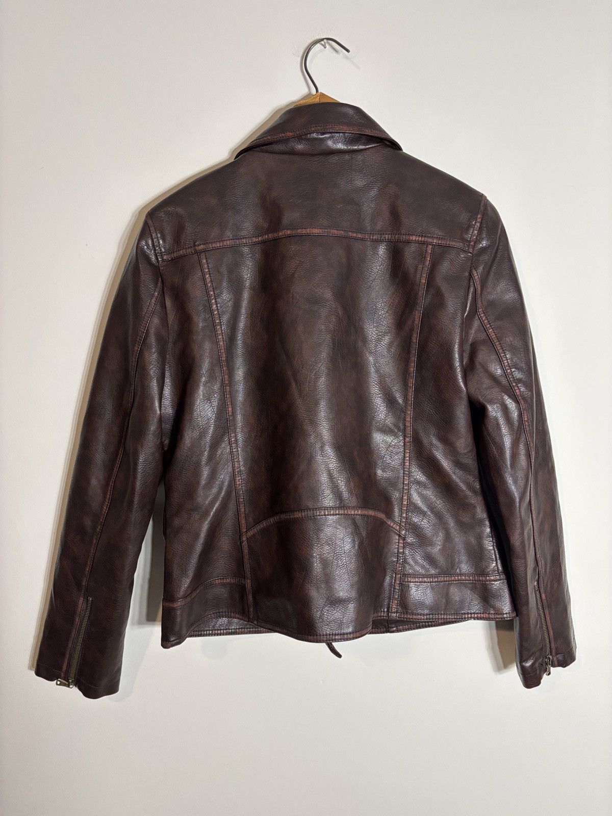 Other Vtg JW Style Brown Vegan Leather Motorcycle Jacket Women’s L Size L / US 10 / IT 46 - 6 Thumbnail