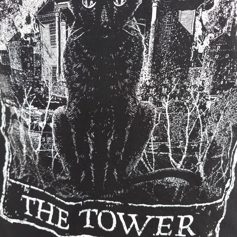 Vintage Mortus Viventi Shirt Mens Small Black Cat Tower Tarot Card Fortune Telling Made In USA Size US S / EU 44-46 / 1 - 4 Thumbnail