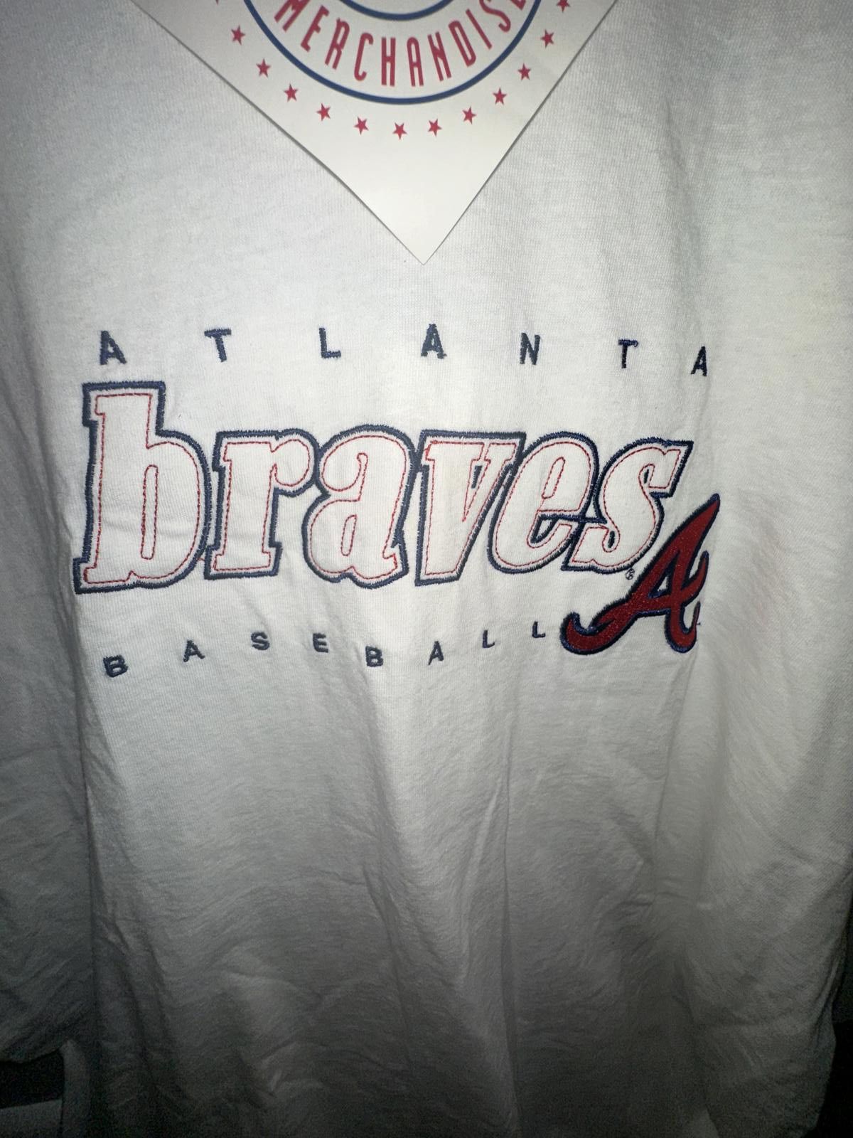 Designer Deadstock 90s Atlanta Braves Hank Aaron Embroidered T-Shirt Size US XL / EU 56 / 4 - 3 Thumbnail