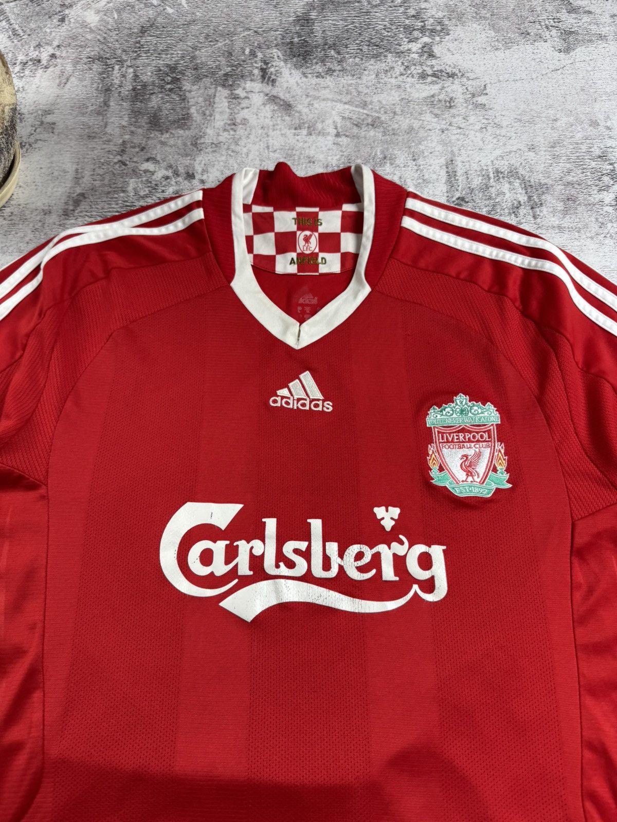 Adidas Vintage Liverpool 2008/2010 Away Football Shirt Jersey Kit Size US XL / EU 56 / 4 - 16 Thumbnail