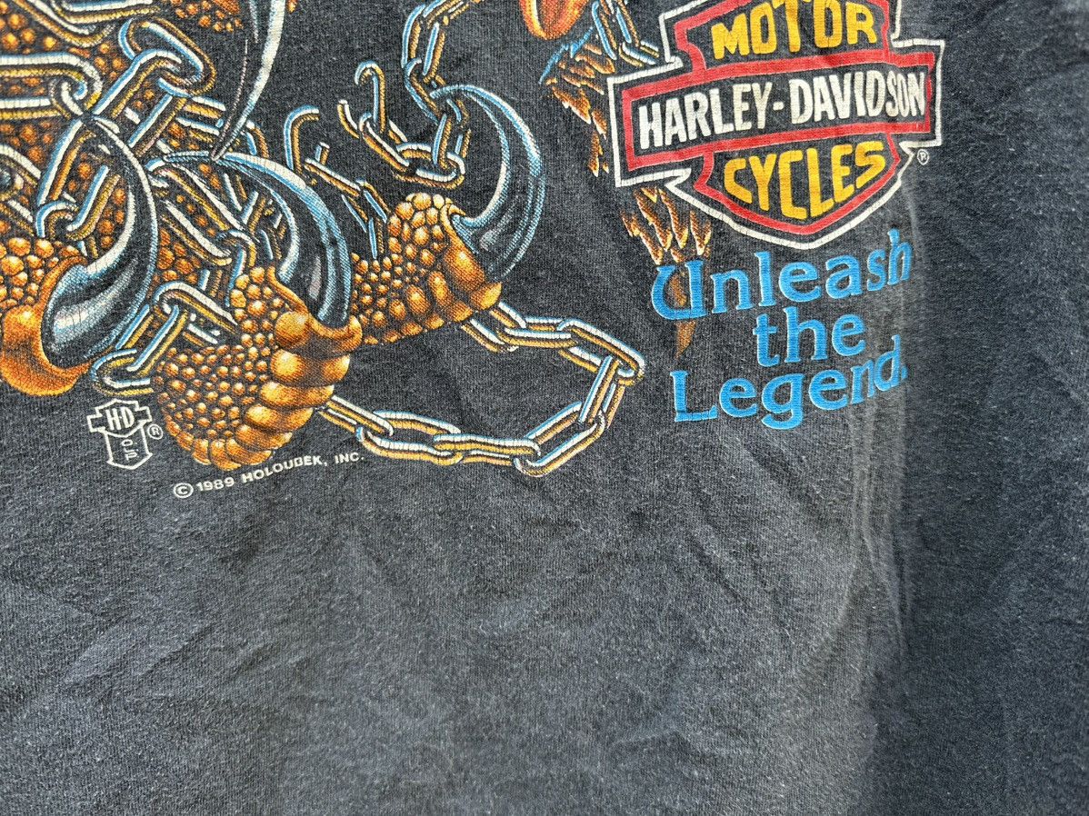 Harley Davidson × Vintage 1989 vintage Harley Davidson UNLEASH THE EAGEL Tshirt Size US L / EU 52-54 / 3 - 3 Thumbnail