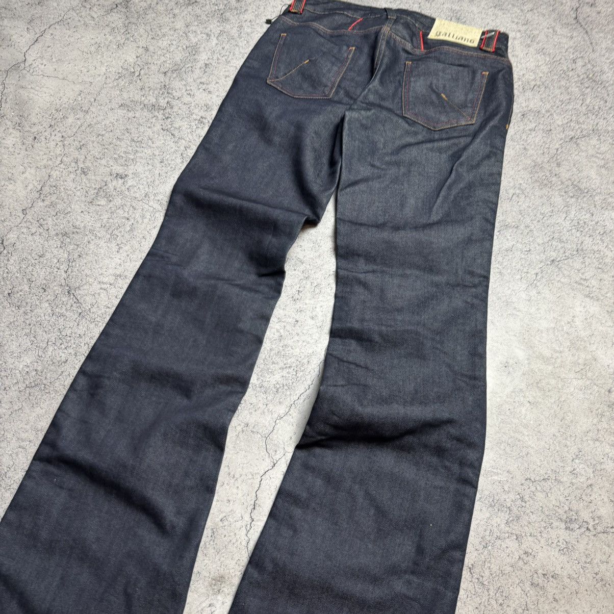 John Galliano NEW Galliano Y2K 00s Flared Jeans Size 28" / US 6 / IT 42 - 4 Thumbnail