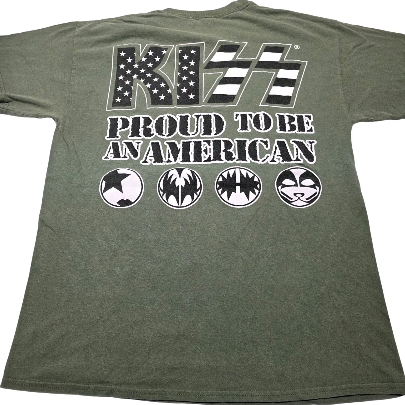 Vintage KISS ARMY 40 Years Strong T-shirt Size Large 2014 Proud To Be An American Shirt Mens Crew Neck Short Sleeve Graphic Print Army Green Cotton Size US L / EU 52-54 / 3 - 2 Thumbnail