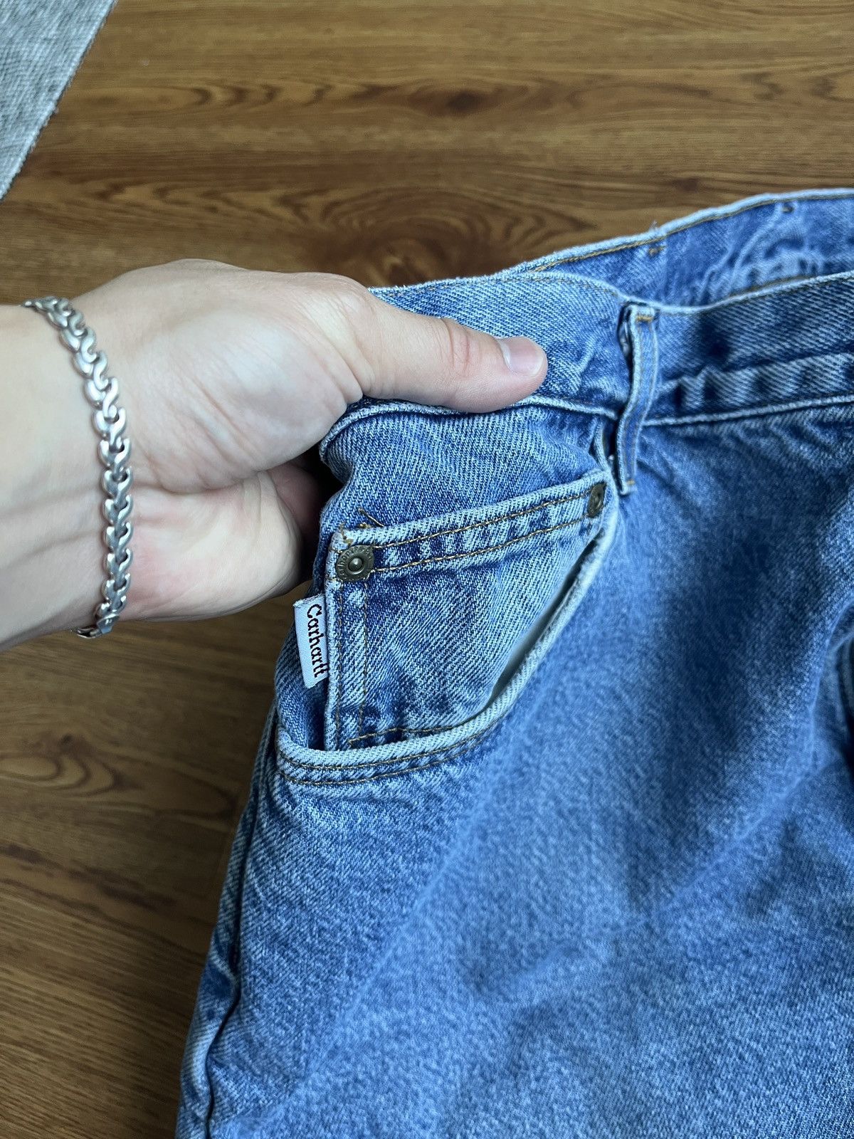 Carhartt × Vintage Carhartt Made in USA Flannel Lined Denim Pants Size US 38 / EU 54 - 4 Thumbnail