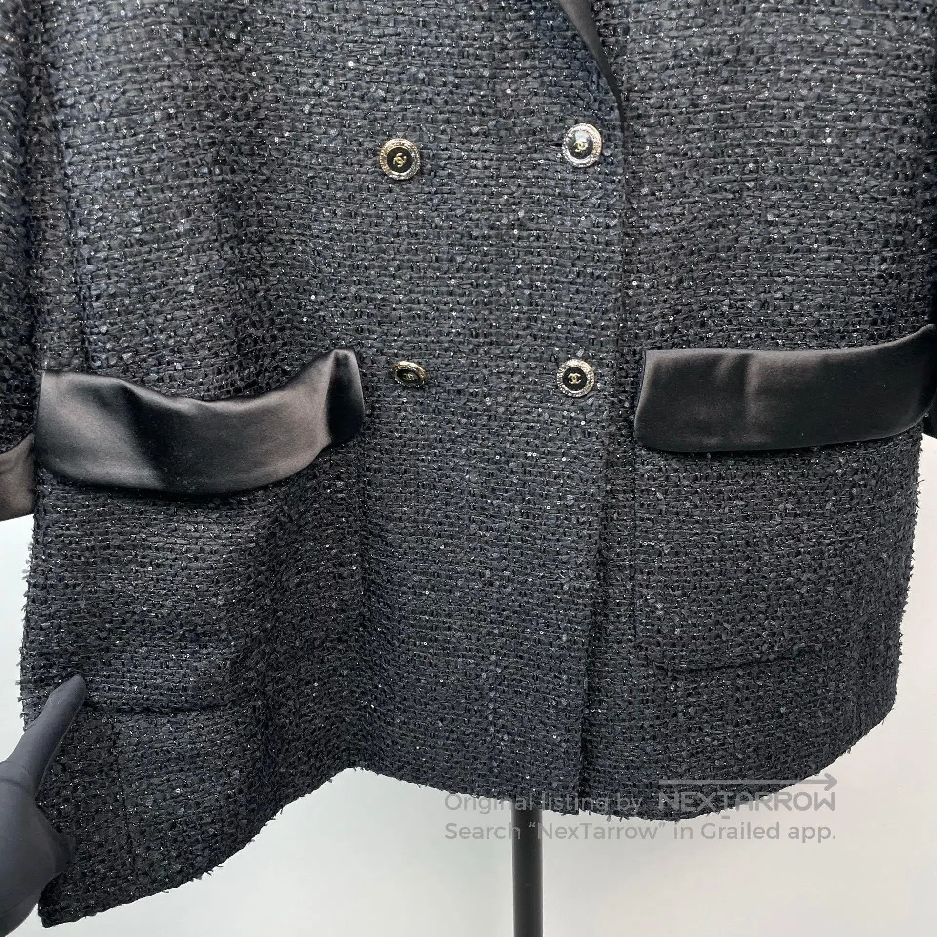 Chanel Chanel Black Fine Sparkle Shape Outerwear| Size XS / US 0-2 / IT 36-38 - 3 Thumbnail