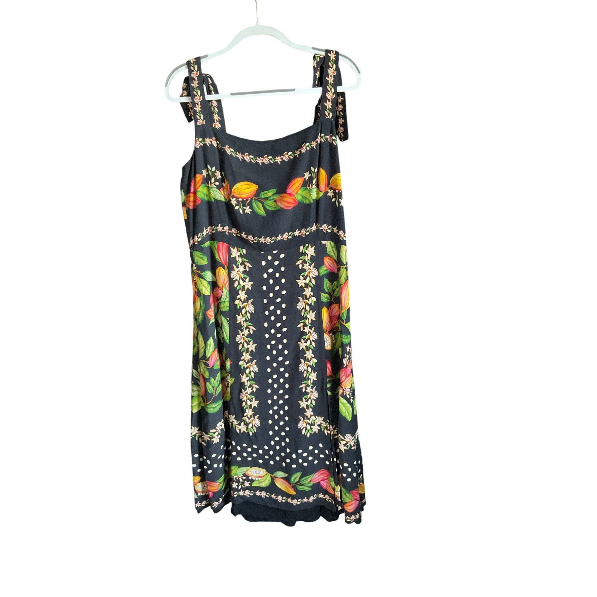 Sezane RARE SEZANE farm Rio Kleid Dorotha black yellow green mididr Size XS / US 0-2 / IT 36-38 - 2 Thumbnail